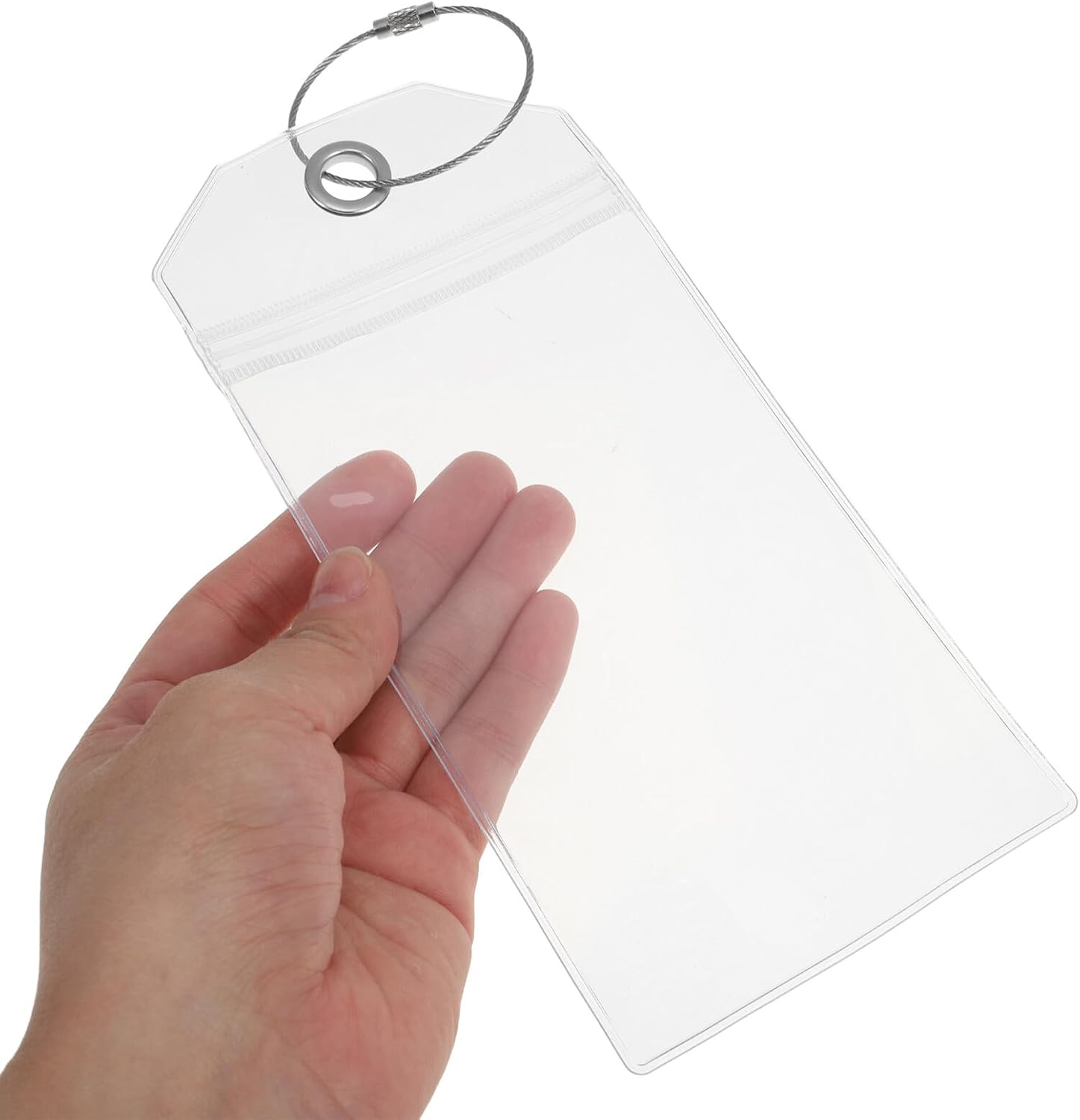 BUTIFULSIC 5Pcs Clear PVC Luggage Tags with Steel Rings for Cruise Ships Travel Bags Suitcases Multipurpose Badge Sleeves for Organizing Essentials image number 3