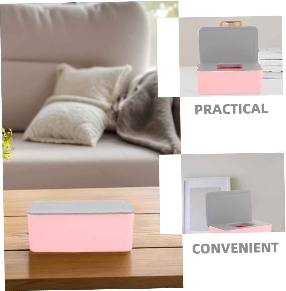 Cabilock 2Pcs Portable Wet Wipes Box Reusable Wipes Container Sealed Storage Box image number 2