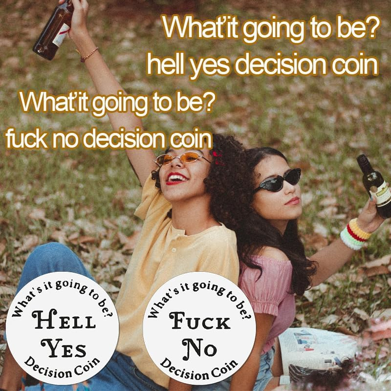 Yes or No Challenge Decision Coin Decision Maker Coins Birthday Christmas for Women Men Lunky Destiny Flip Coins Decision Gifts for Family Friend image number 2