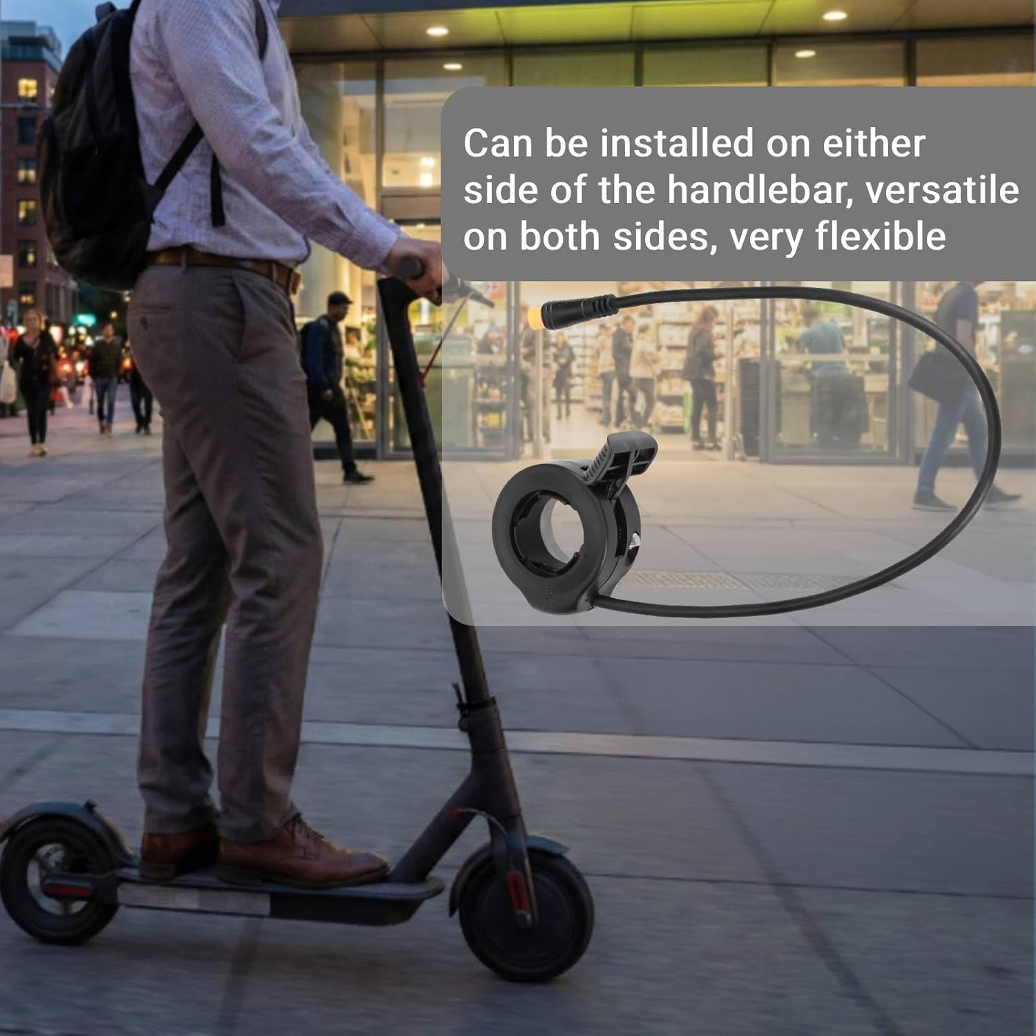 Ebike Scooter Thumb Throttle, Folding Electric Scooter Throttle, Ebike Thumb Throttle 3 Pin Male Plug, Waterproof Electric Scooter Throttle for Electric Scooter or E Bike Riding image number 1