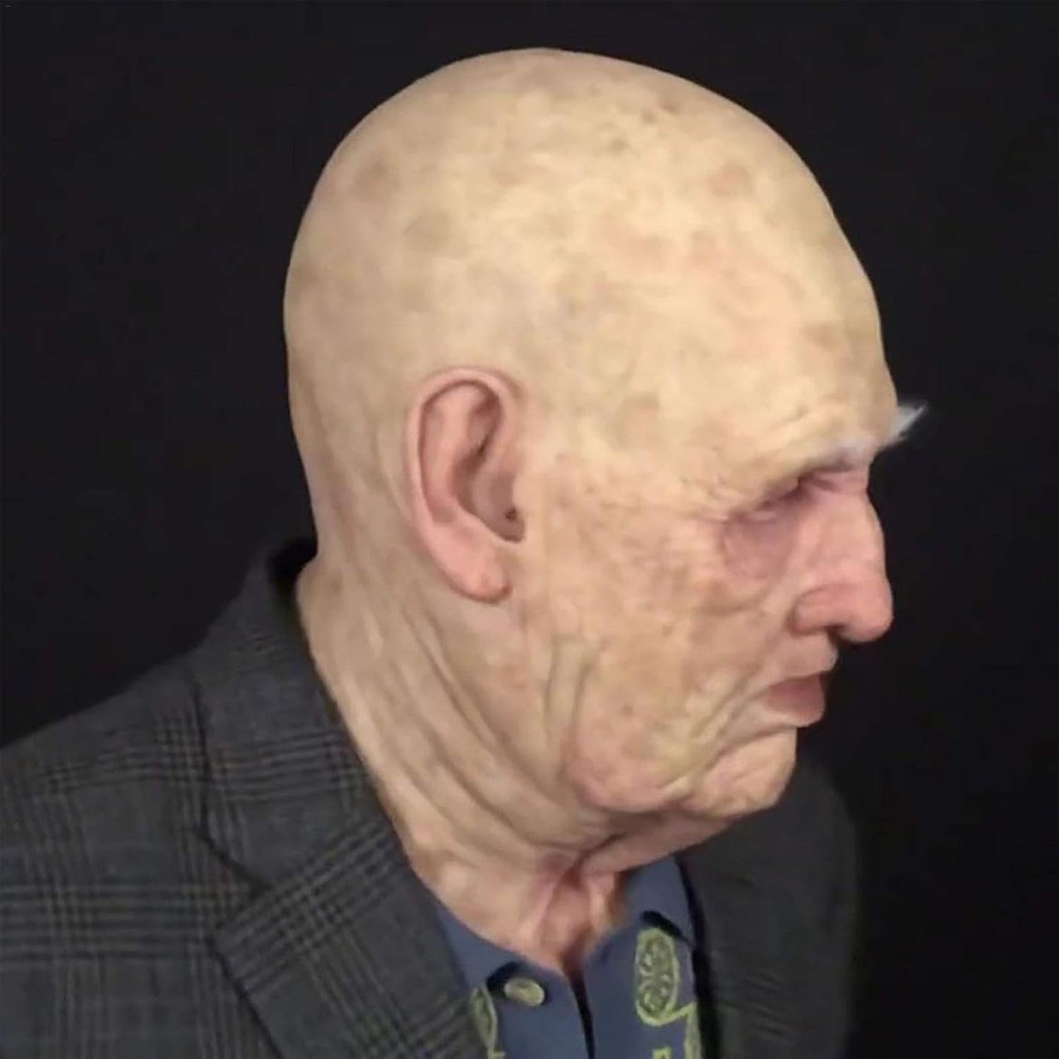 Old Man Face Cover, Latex Halloween Masque, Realistic Costume Masque, Cosplay Headgear, Halloween Party Props, Aged Skin Masque, Creepy Old Man Costume, Realistic Facial Masque image number 5