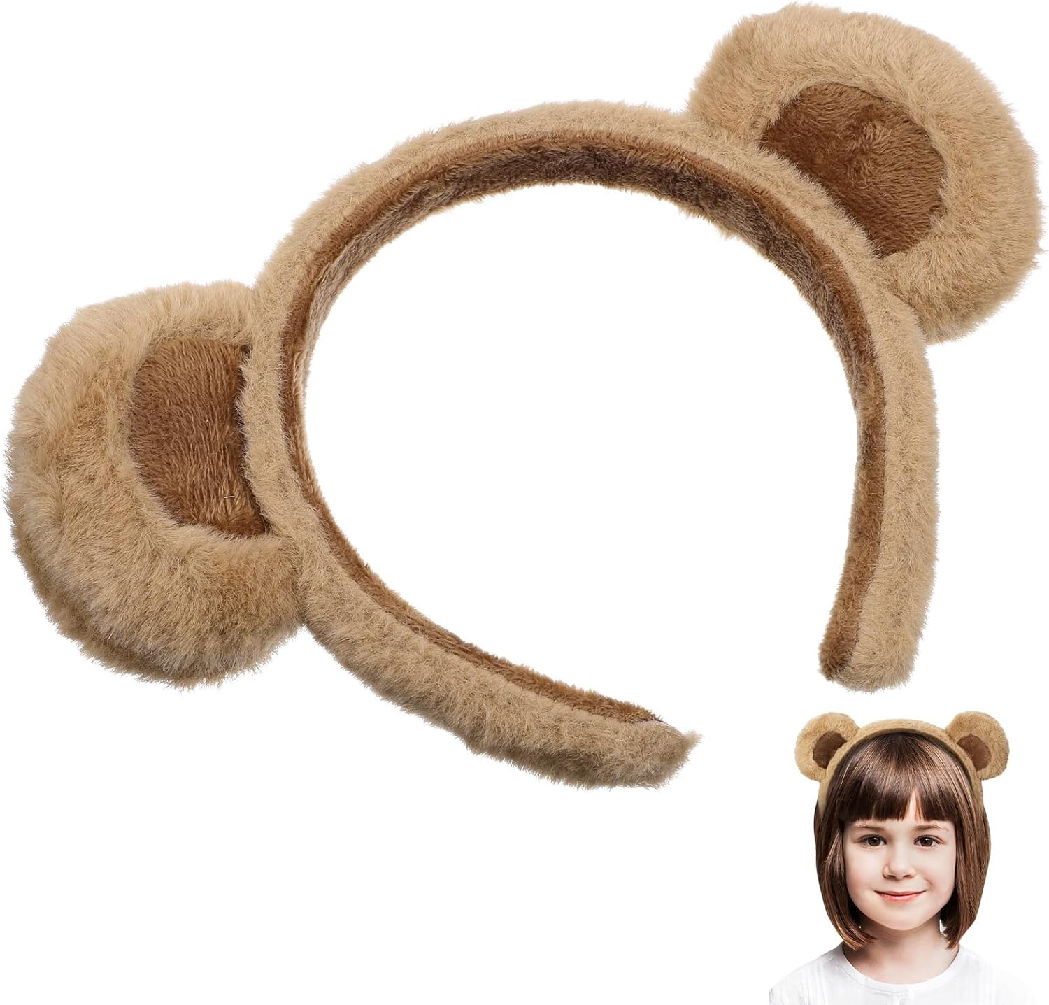 Bear Ears Headband Cute Bear Ears Animal Ears Headband Face Wash Headband for Halloween Cosplay Costume image number 5
