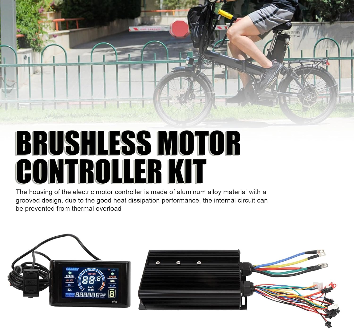 Brushless Motor Controller Kit, 80A 60V 72V 2000W 3000W 5000W Brushless Motor Speed Controller with Waterproof LCD Display Panel & 20X Throttle for Electric Bike, Electric Scooter