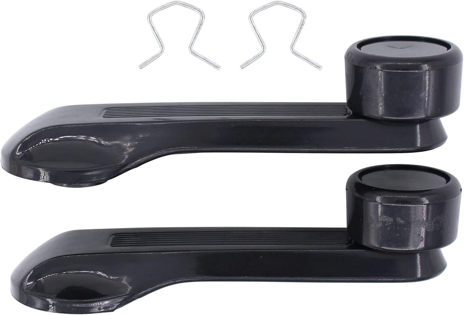 Newyall Pack of 2 Black Manual Window Winder Crank Handle with Mounting Clips image number 4