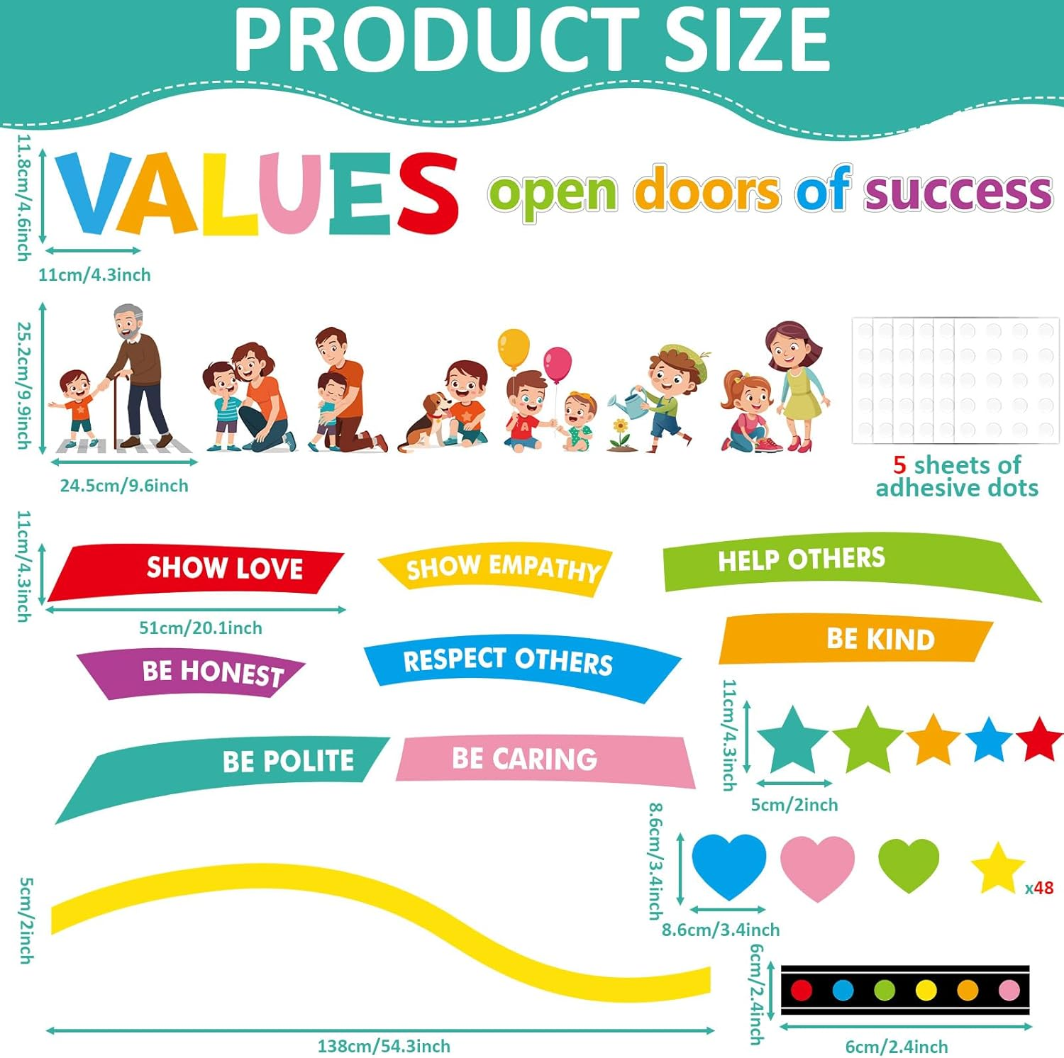 Affirmation Station Bulletin Board Set Values Open Doors of Success Classroom Decorations Positive Sayings Accents Paper Cutouts Back to School Bulletin Board for Nursery Chalkboard Wall Door Decor image number 6