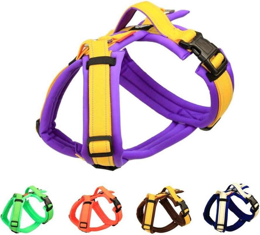 Hakusan Zero Harness, Burden Reduction, Dog Harness, Adjustable Size, Easy to Put on and Take Off, Reflective Material, Lightweight, Breathable, Handle, Nameplate, Small, Purple X Yellow image number 6
