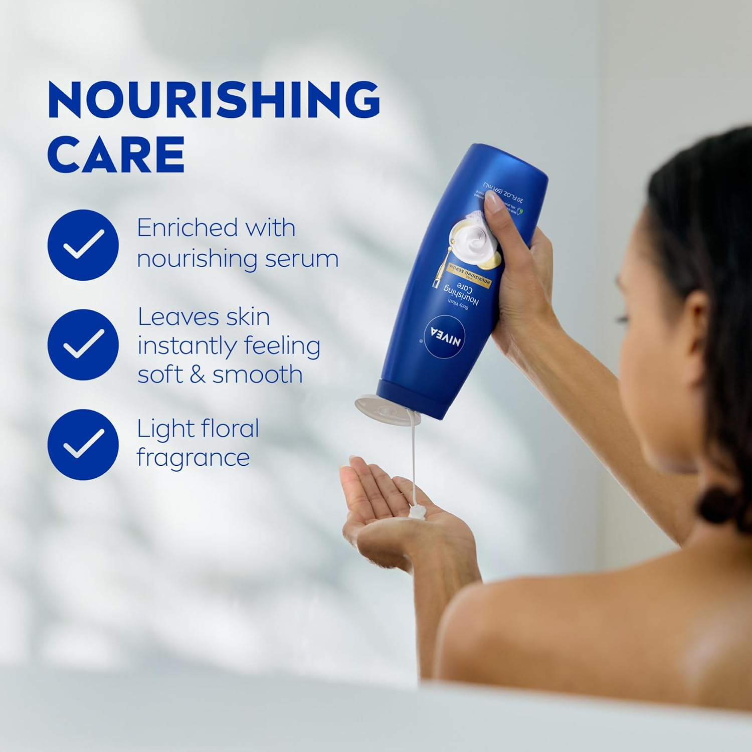 Nivea, Nourishing Body Wash, Nourishing Care, 20 Fl Oz (591 Ml) image number 5