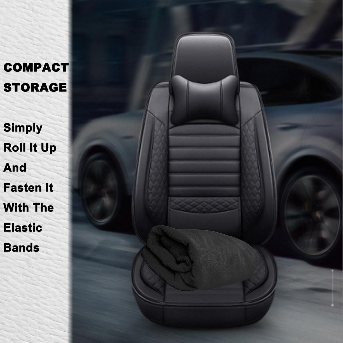 1PCS Sweat Towel Car Non-Slip Seat Cover，Waterproof Sweat Towel Front Seat Cover Suitable for Fitness, Beach,Yoga，Towels for Car Seat, Truck, Van, SUV, Etc（Black） image number 4