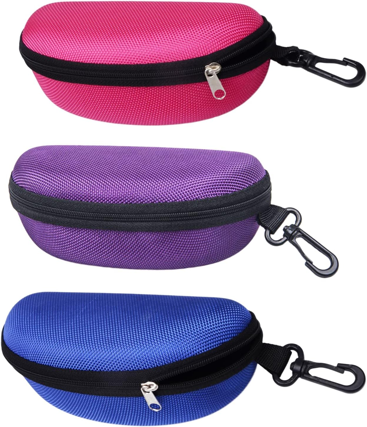 CENZICOM Sunglasses Case，Men Women Portable Travel Zipper Eyeglasses Case,Set of 3