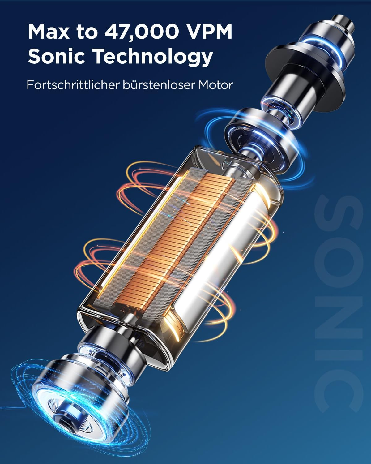 Electric Sonic Toothbrush for Adults & Children, 5 Cleaning Modes with 3 Intensity Levels, Timer, 8 Replacement Brush Heads & Travel Case, Rechargeable Sonic Toothbrush, Black image number 6