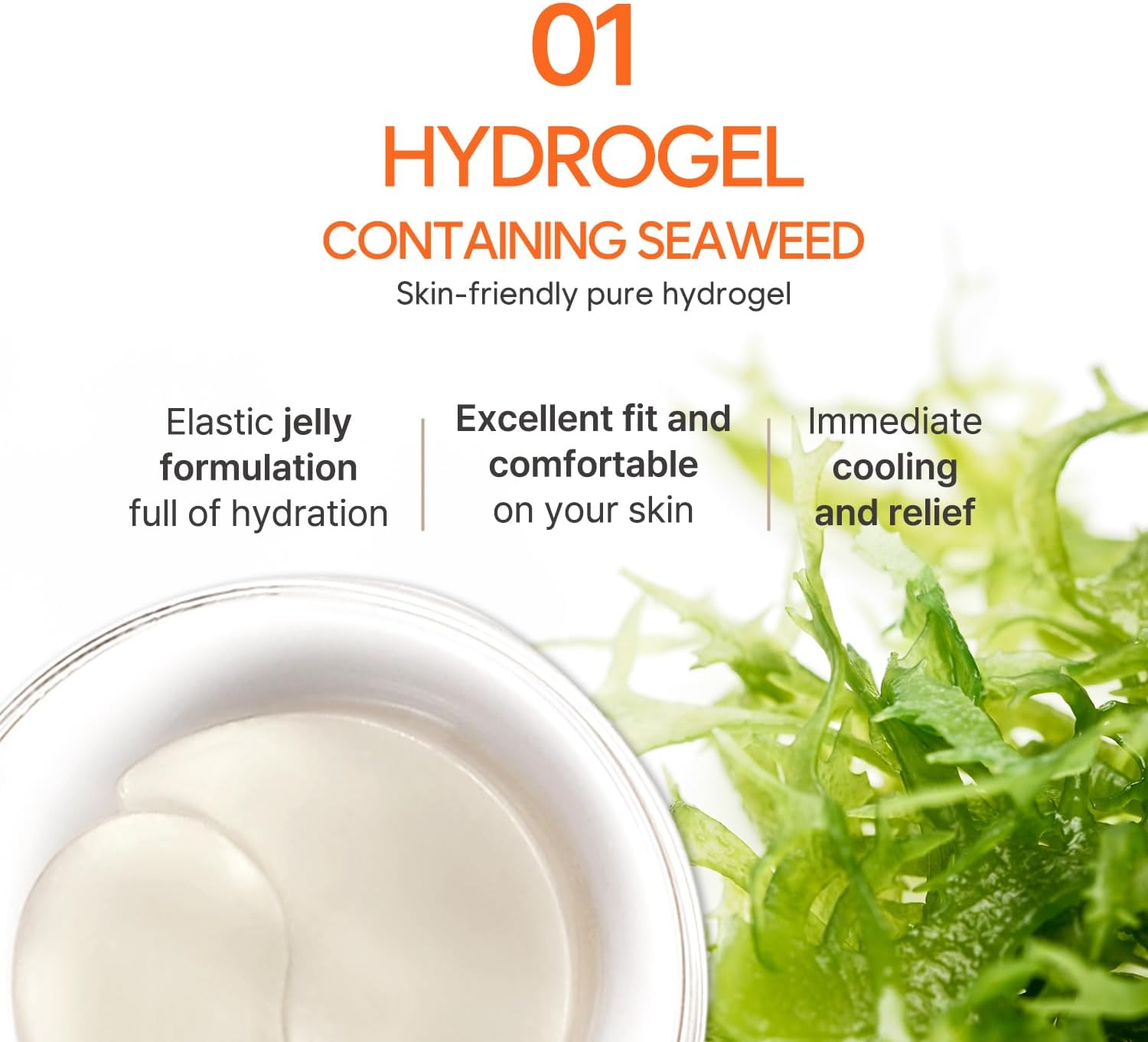 Collagen & Coq10 Hydrogel Eye Patch 60Ea - Collagen under Eye Mask for Intense Hydration, Skin Elasticity, Coenzymeq10, Aloe Vera, Green Tea Extract for Puffy Eyes and Dark Circles