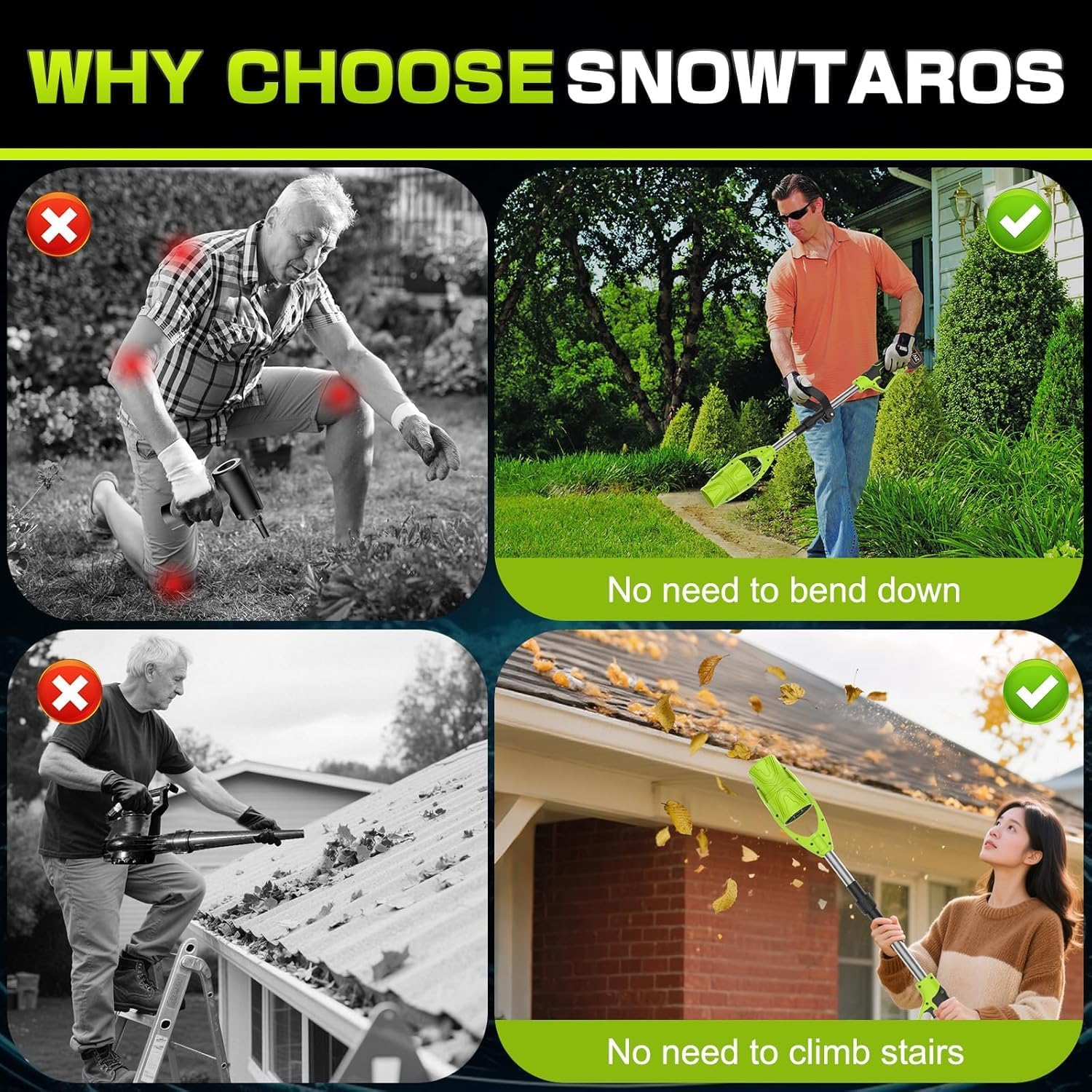 Leaf Blower Cordless, 24V Powerful Electric Leaf Blower with 2 Batteries and Charger, Variable Speed up to 150MPH, Foldable Design for Lawn Care, Patio, Yard, Sidewalk Cleaning image number 1