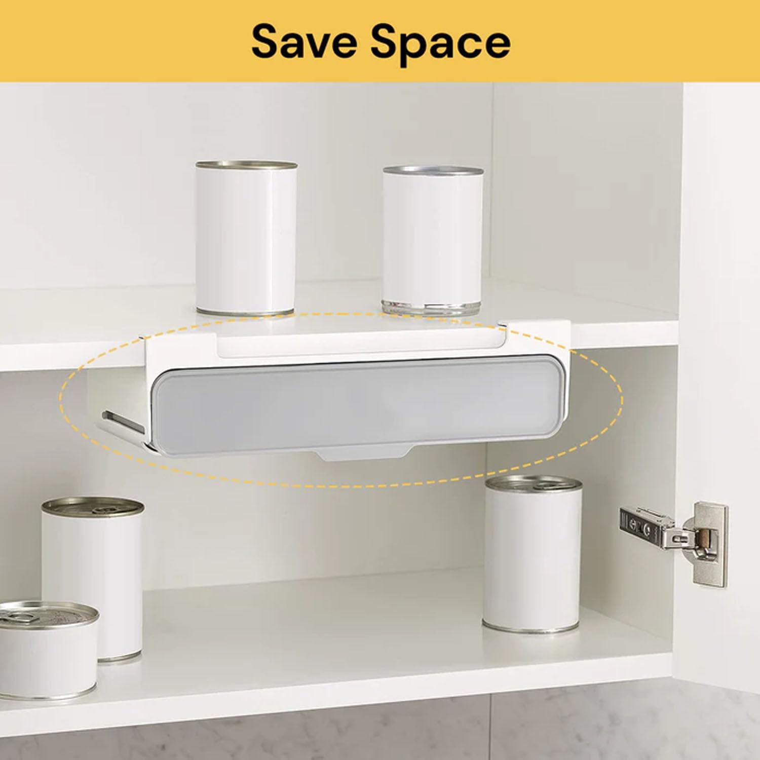 EZONEDEAL Under-Shelf Spice Organizer Rack Pace Saving Spice Storage Solution for Kitchen Cabinets and Pantries - Compact Spice Storage and Organizer for Your Spice Jars-Black image number 2