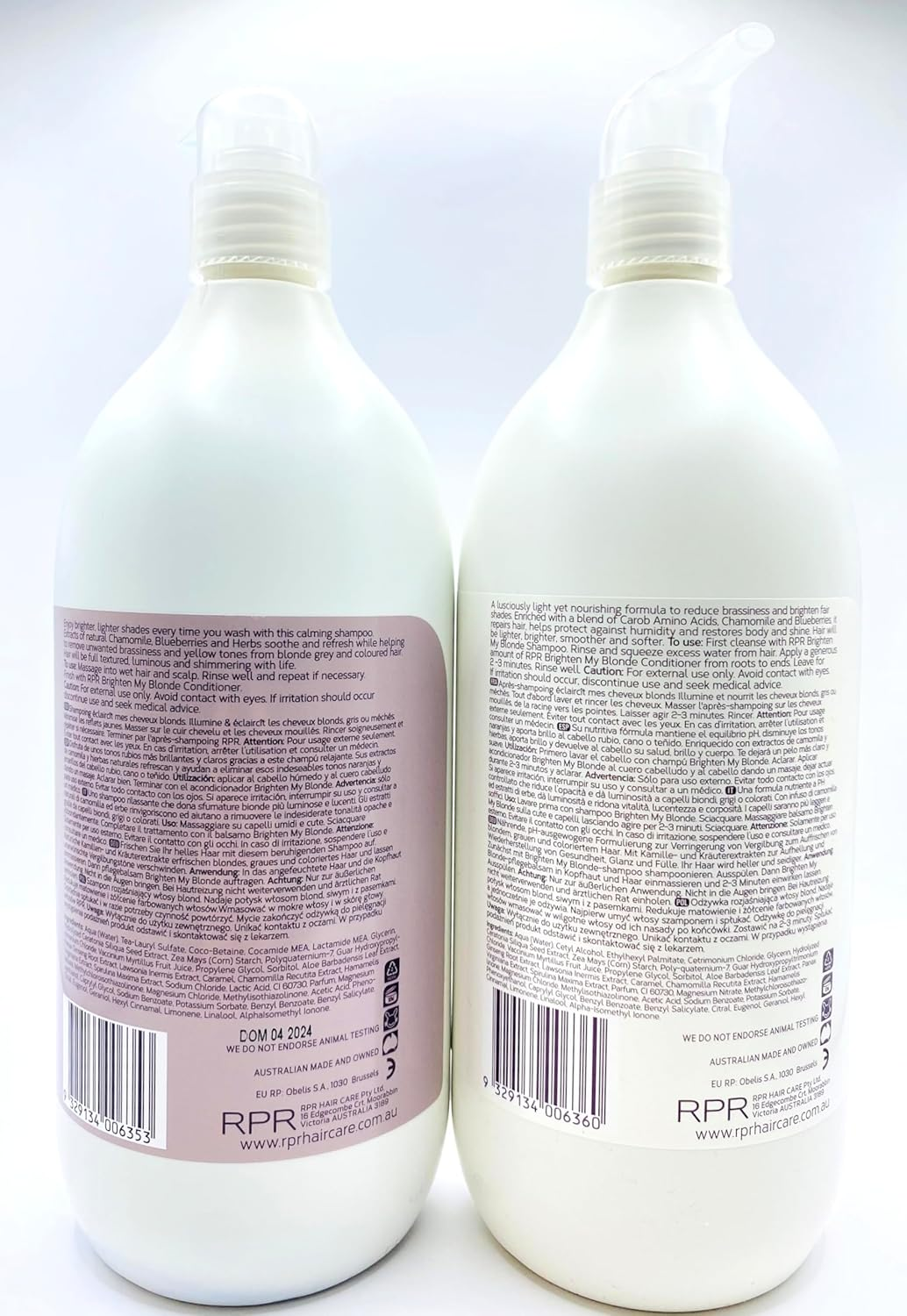 RPR Brighten My Blonde Shampoo 1000 Ml and Conditioner 1000 Ml Set