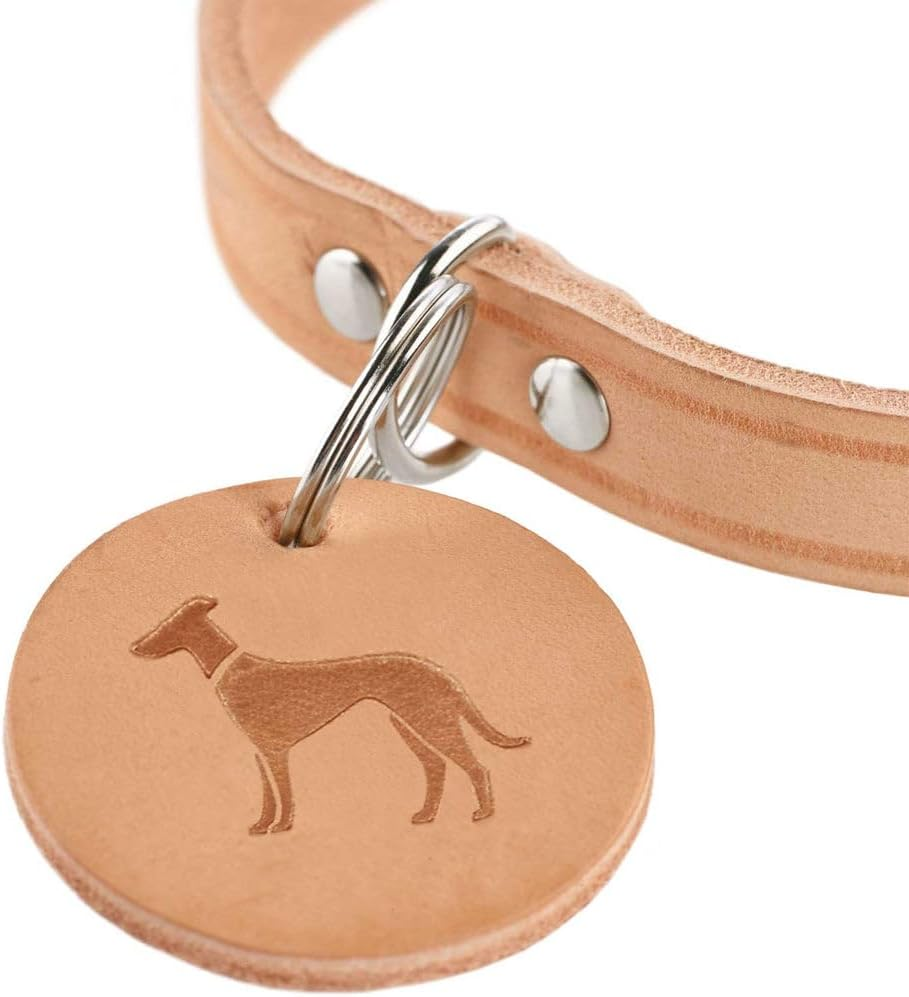 HUNTER Aalborg Dog Collar, Colour: Dark Blue, Robust and Durable Leather, Strong Greasing, Ideal for Dog Sports and Everyday Life, with Leather Pendant, Made in Germany, Size: 32