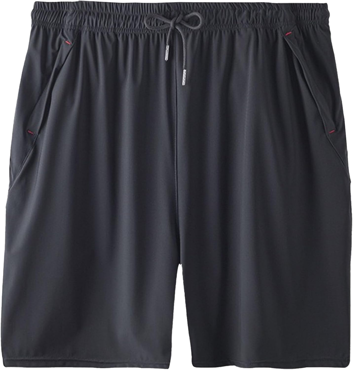 Gsywaipei Men'S Solid Cozy Cotton Sweat Shorts Joggers Elastic Waist Sports Shorts Pockets Running Training Jogging Short, Black 2, 4X-Large image number 4