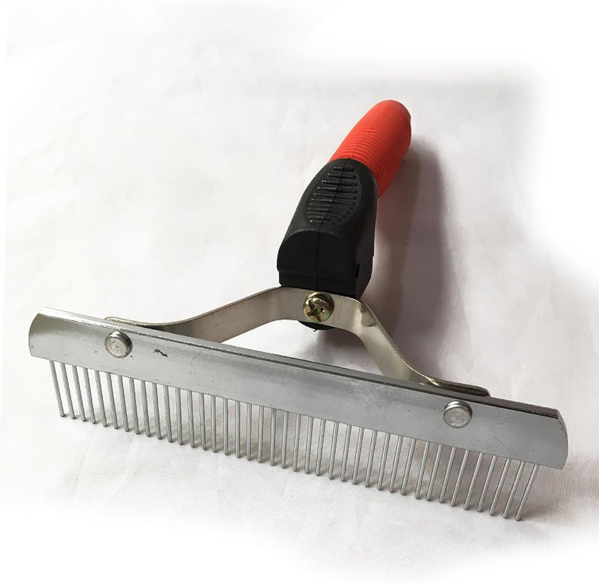 AIMALL Rubber Handle Pet Rake Comb - Big Dog Grooming Brush for Medium to Long Hair, Knot Removal, and Undercoat Cleaning image number 1