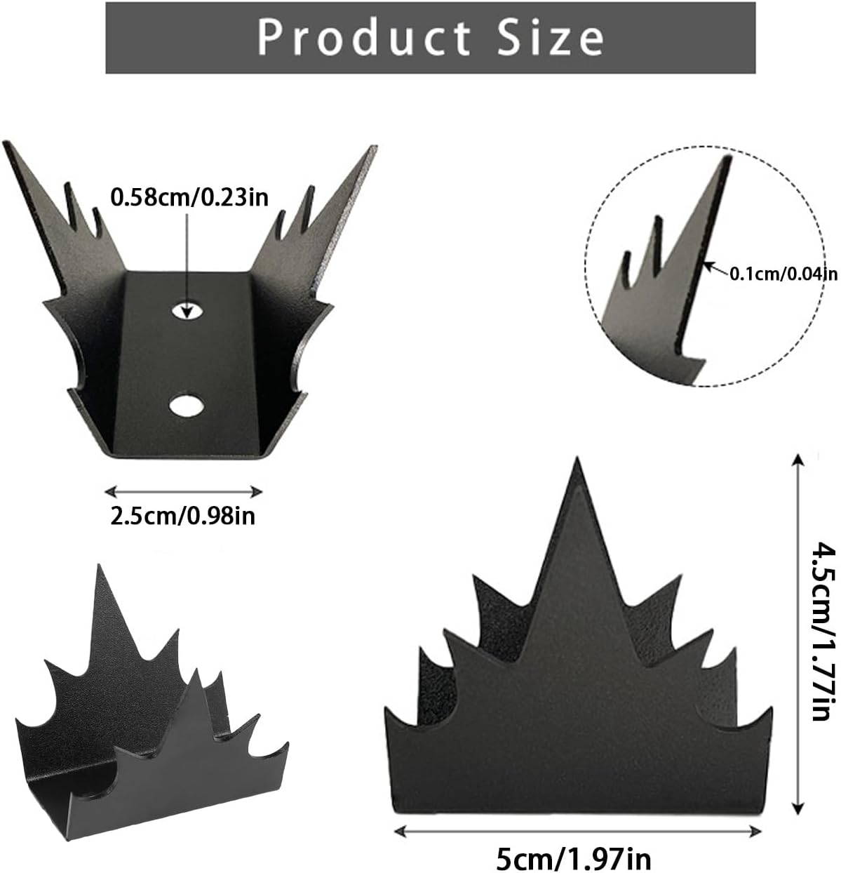 12Pcs anti Climb Security Spikes,Metal Fence Wall with Screws,Theft Duty Intruder Deterrent,Spike Sturdy Home Safety Spike,For Home and Farm Protection Etc image number 6