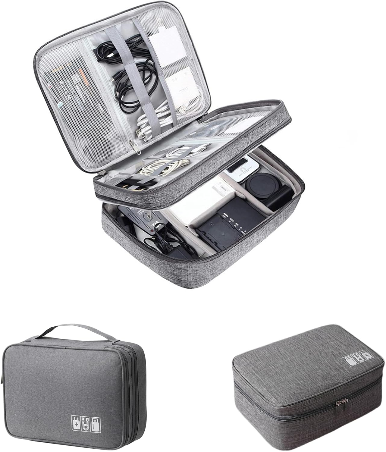 Beleeb Electronics Travel Organiser Case for USB, Power Bank, Ipad, Laptop, Earbuds, Memory Card, Power Cord and Other Small Essential Accessries, Oxford Fabric image number 2