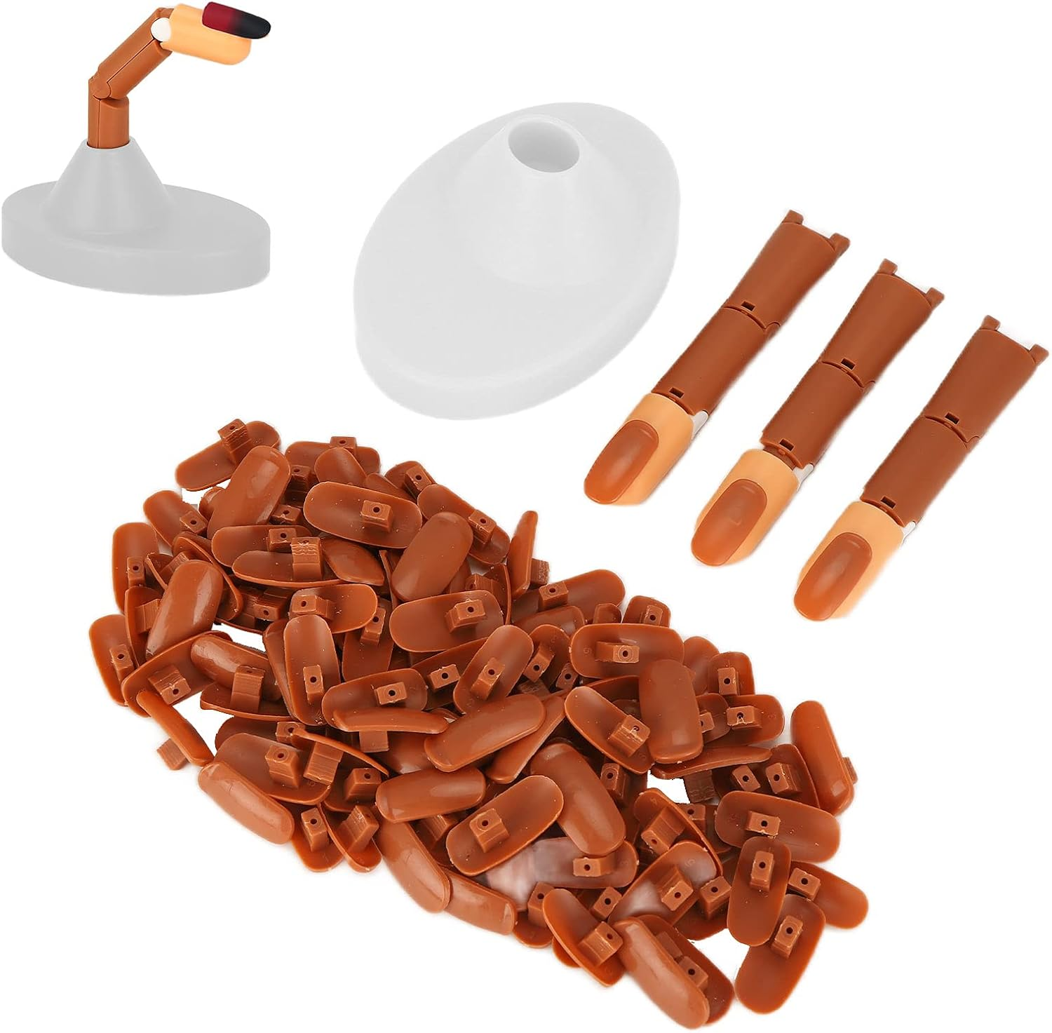 Finger Mannequin, Nail Art Practice Finger False Nail Tips Durability Softness for Nail Artists for Nail Salon(White) image number 3