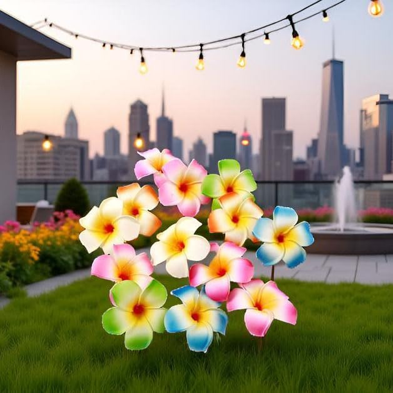 10Pcs Multicolor Hawaii Plumeria Flower Clips Hawaiian Flower Hair Barrettes Beach Party Hair Clips Artificial Tropical Flower Hairpins for Wedding Hair Accessories (7Cm),Clips and Barrettes image number 2