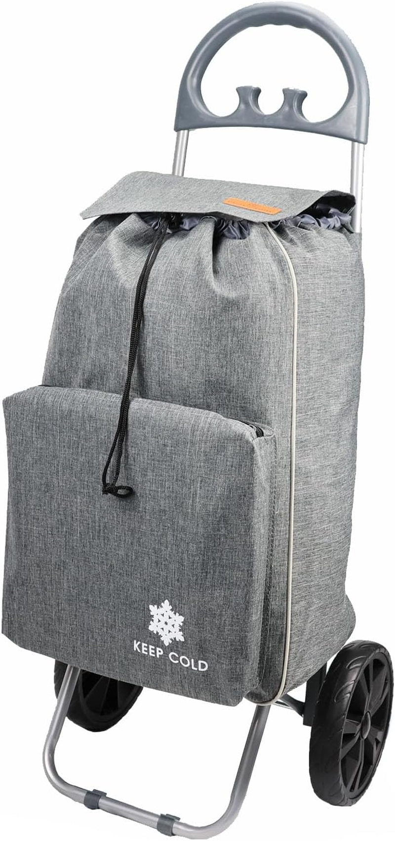 Foldable Shopping Trolley,Aluminium Frame Shopping Cart Luggage with Bags, Dolly Grocery Cart with Plastic Handle (Blue)