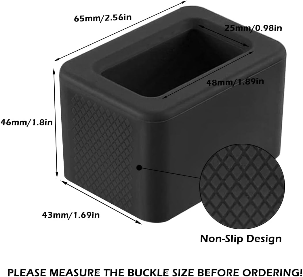 2-Pack Car Seat Belt Buckle Holder, Car Seatbelt Buckle Guard (BPA Free), Durable Silicone Material, Seat Belt Holder Upright Your Seat Belt Receiver for Easy Access (Black) - Black image number 1