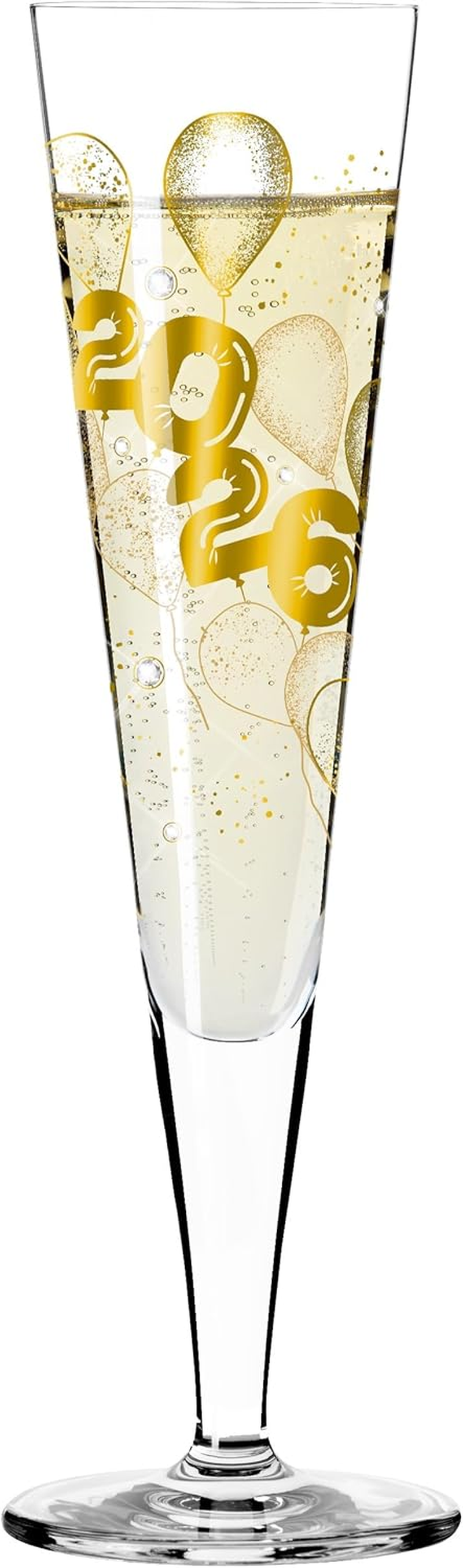 RITZENHOFF 1079016 Champagne Glass 200 Ml - Brilliant Night 2026 Series with Balloon Motif and Year - Made in Germany image number 1