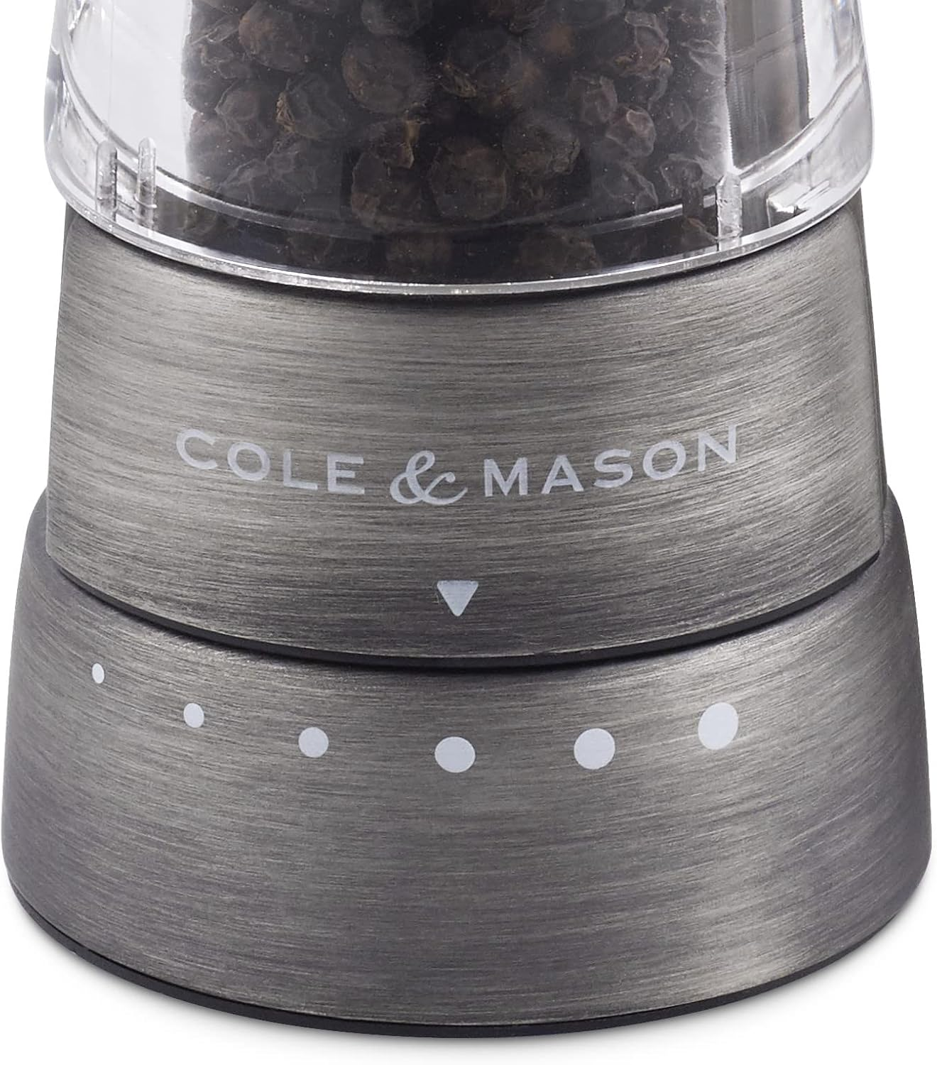 Cole & Mason H332028 Derwent Titanium Salt and Pepper Mill, Set of 2, Manual, Stainless Steel/Acrylic, 190 Mm, Precision+, Gift Set image number 4