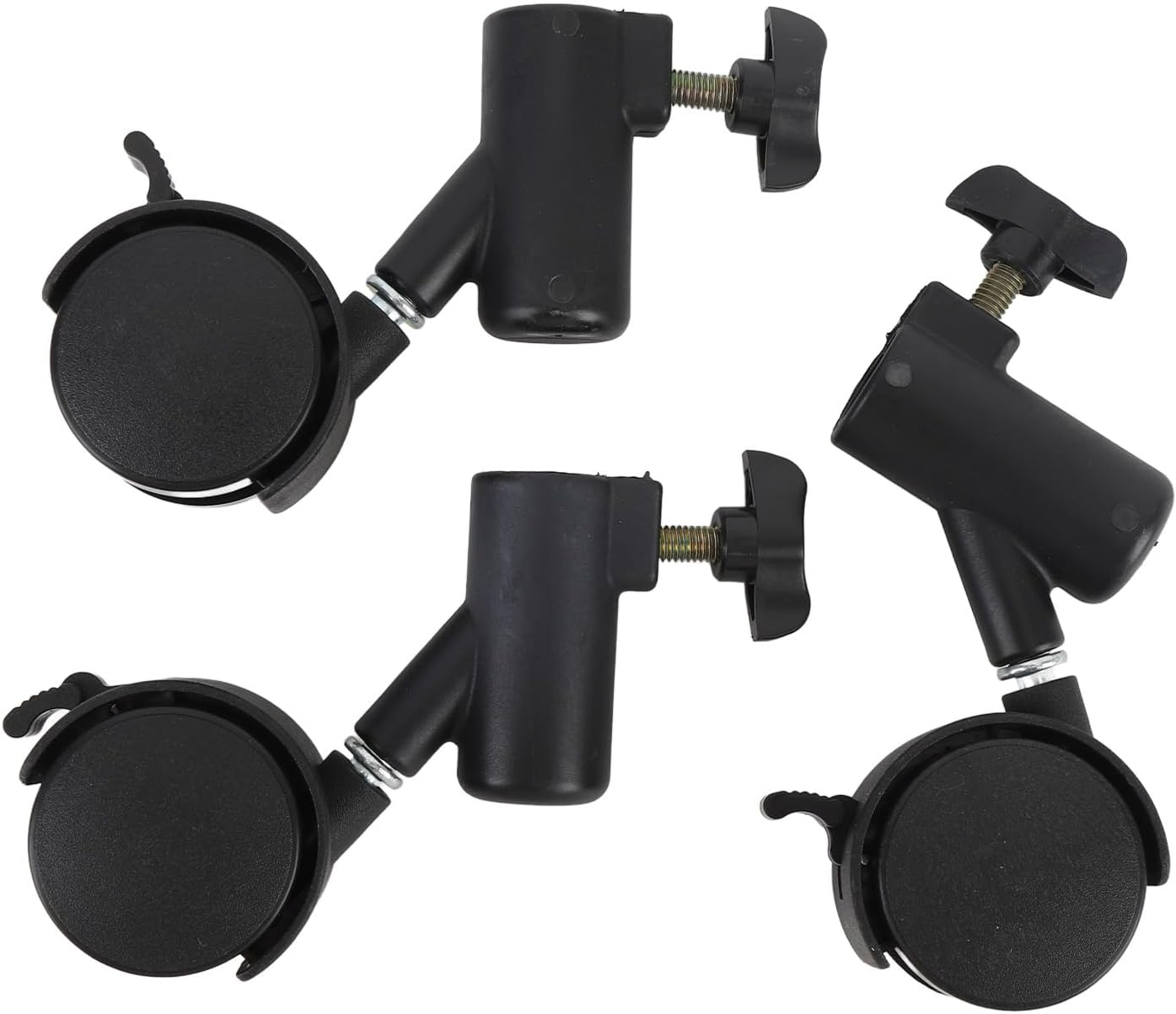 3 Pieces Light Stand Wheels, 16Mm 360&deg; Tripod Swivel Castors, Light Stand with Brake, Tripod Swivel Castors for Live Photography image number 3