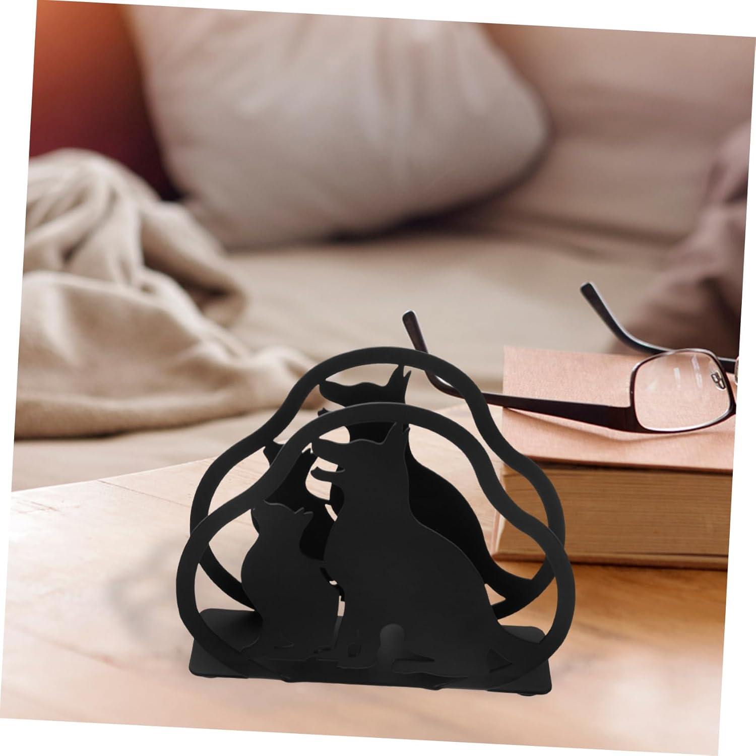 Jojofuny Vertical Napkin Holder Animal Design Iron Napkin Rack Kitchen Utensils Holder image number 3