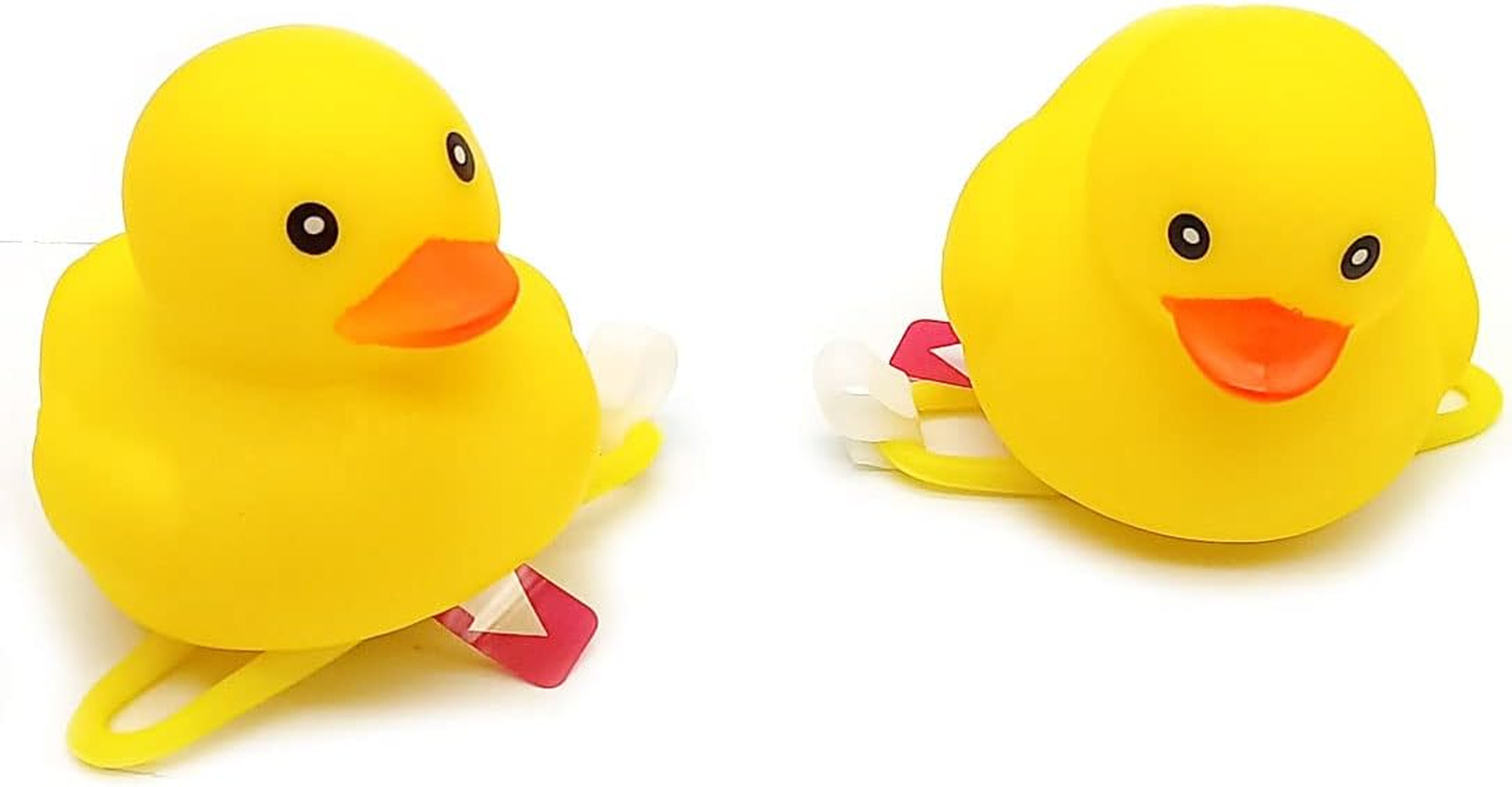 SUPIA 2 Pack Duck Bike Bell, Rubber Duck Bicycle Accessories, Bicycle Horns Mountain Bike Handlebar Light Bicycle Accessories, Yellow image number 4