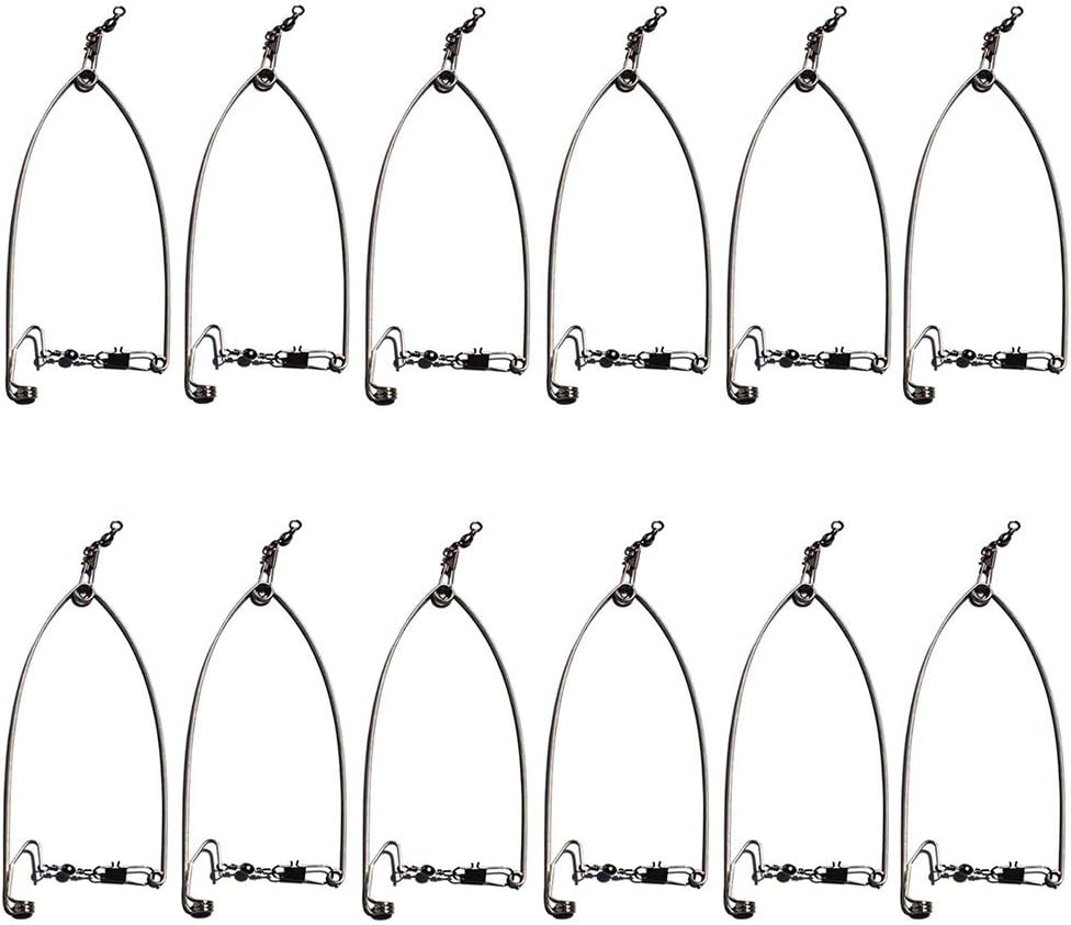 LLDYNW Automatic Fishing Device Spring Loaded Speed Hook Lazy Person Fish Hooks Automatic Ejection Ice Fishing Bait Traps 12 Pack