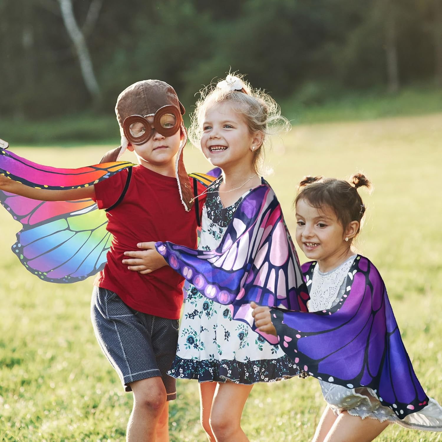 Halloween Girls Butterfly-Wings-Costume Bulk for Kids 4Pcs Butterfly Toys for Toddler Dress up for Play image number 2