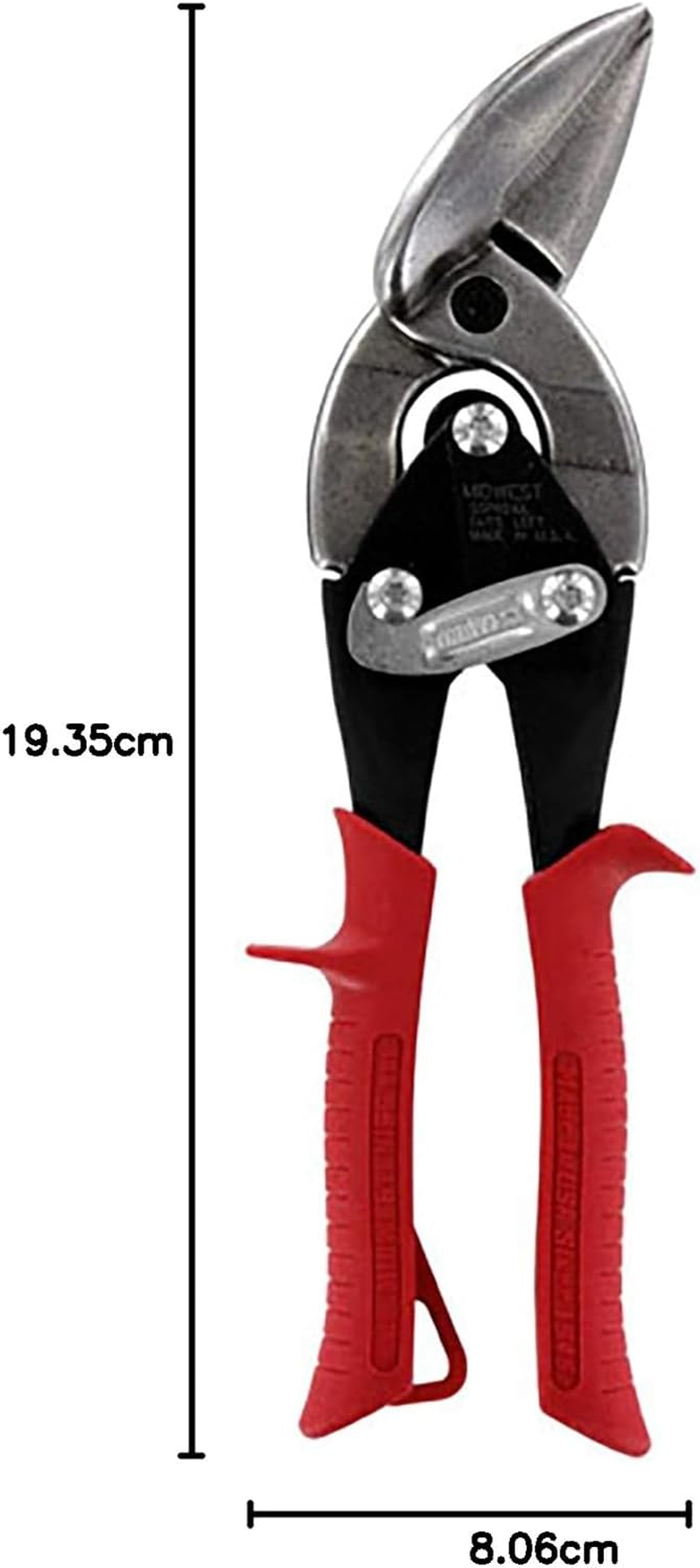 MIDWEST Aviation Snip - Left Cut Offset Stainless Steel Cutting Shears with Forged Blade & KUSH'N-POWER Comfort Grips - MWT-SS6510L image number 1