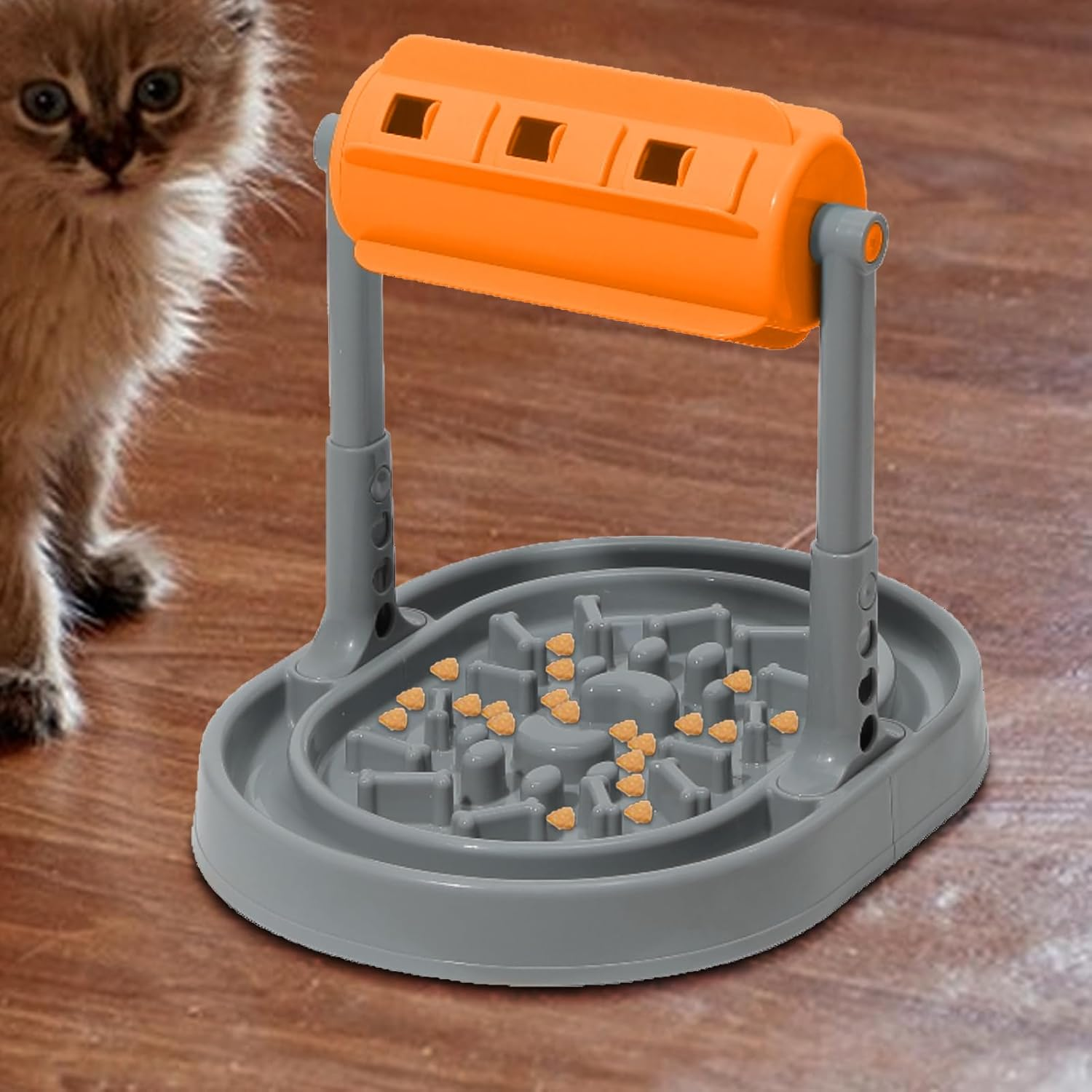 Pet Rolling Slow Feeder | Interactive Puzzle Toy,Adjustable Dog and Cat Food Bowl Slow Food Toys for Pets, Kitten, Dog, Cats image number 5