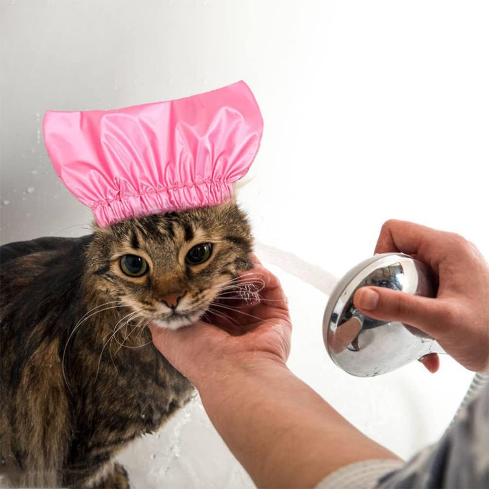 STOBOK Pet Shower Cap Cat Shower Supply Dog Bath Cap Waterproof Cat Cap Overhanging Pet Bath Head Cap for Cat Kitten Shower Cap Bath Ear Covers Pet Shower Hat image number 4