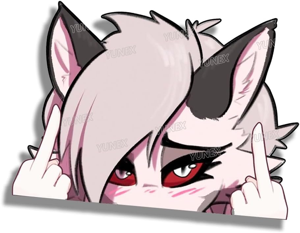 YUNEX 5.1 Inch Anime Akame Car Decals Peeking Creative Vinyl Stickers for Bumper Window Laptop Motorcycle Luggage Waterproof