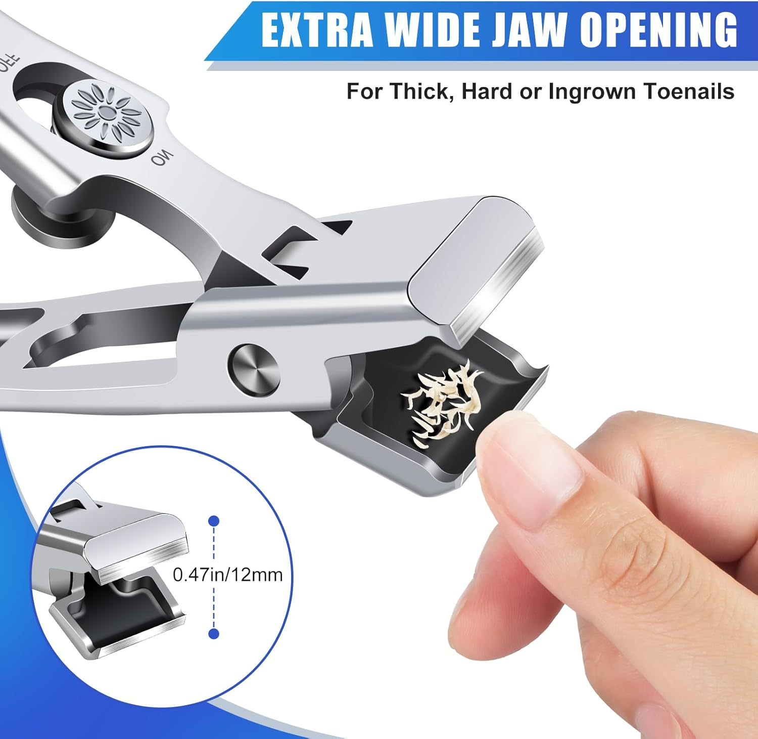 German Nail Clippers for Men Thick Nails,Upgrade Straight Toenail Clippers for Seniors with Wide Opening,Large Heavy Duty No Splash Ingrown Fingernail Clipper Nail Cutter with Catcher image number 4