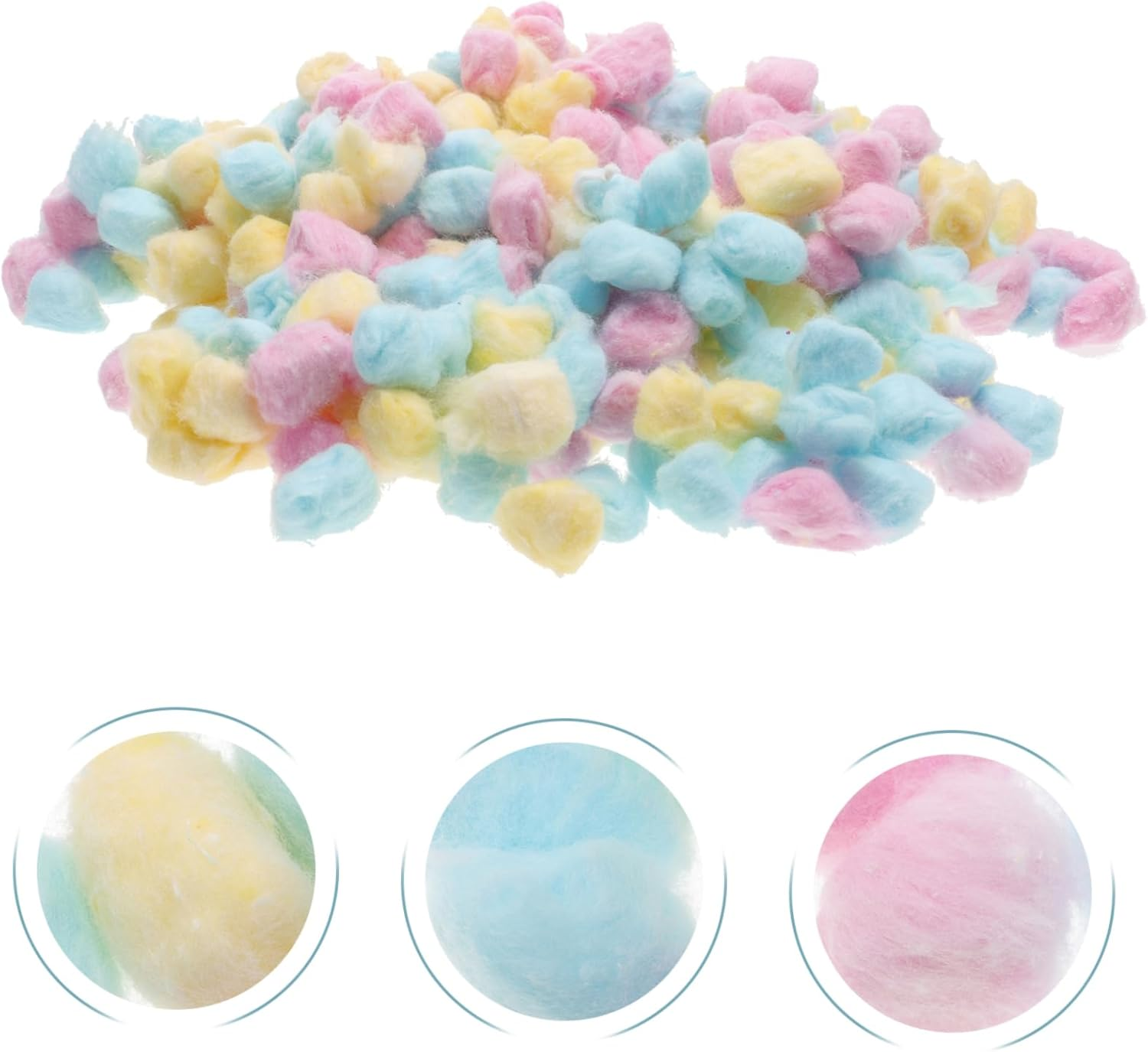 500G Baby Cotton Balls for Face Cleansing and Makeup Removal, Small Soft Cotton Pads in Pink, Yellow, and Blue, Newborn Suitable Facial Cleaning Supplies for Home and Beauty Salon image number 1