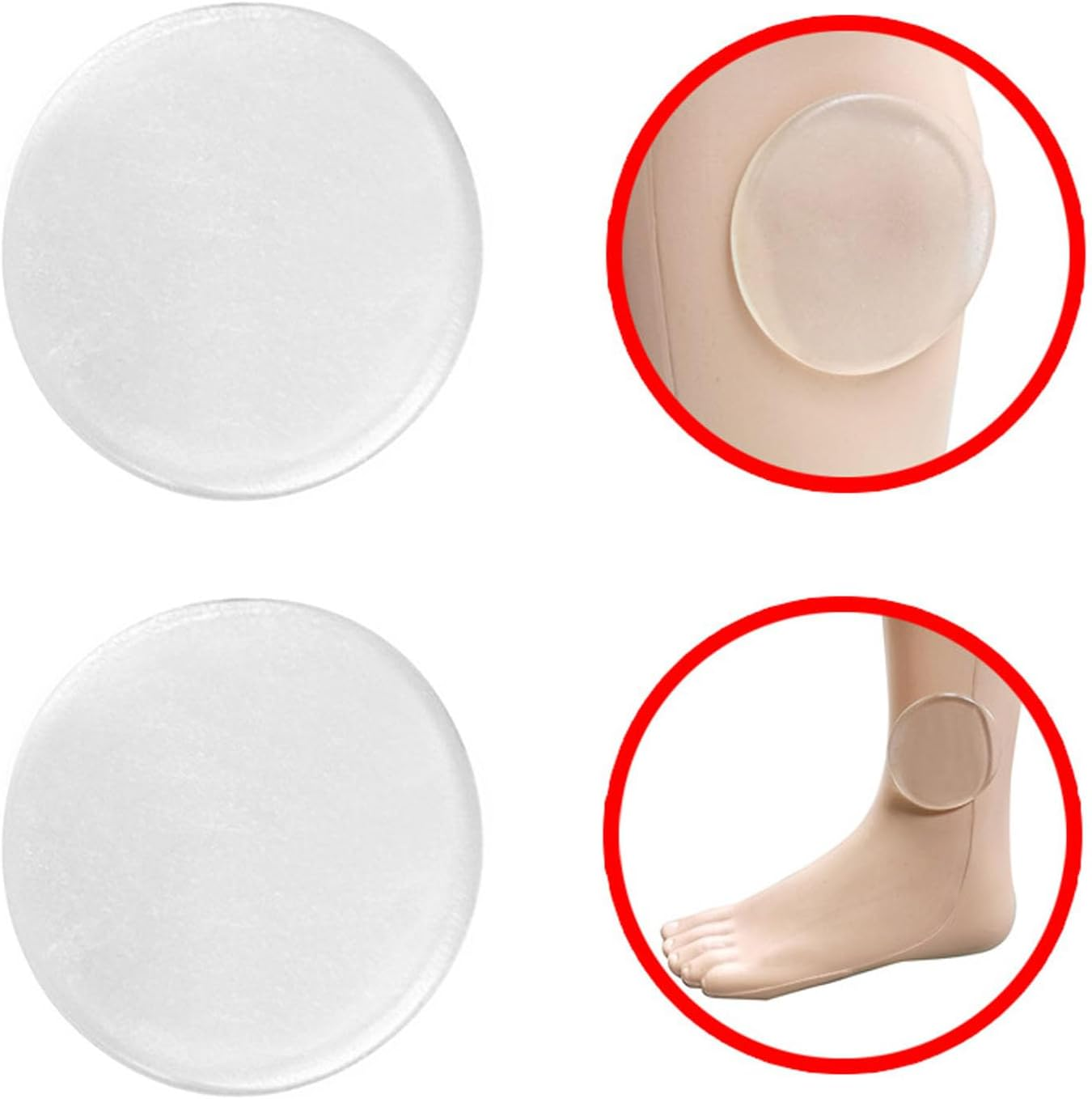 Ankle Gel Discs, Ankle Gel Pad, Relieve Pressure Improve Circulation Ankle Cushion Pad, 2Pcs Heel Pads Shoe Pads for Ice Skating, Hockey, Roller Skating, Inline, Hiking, Riding image number 3