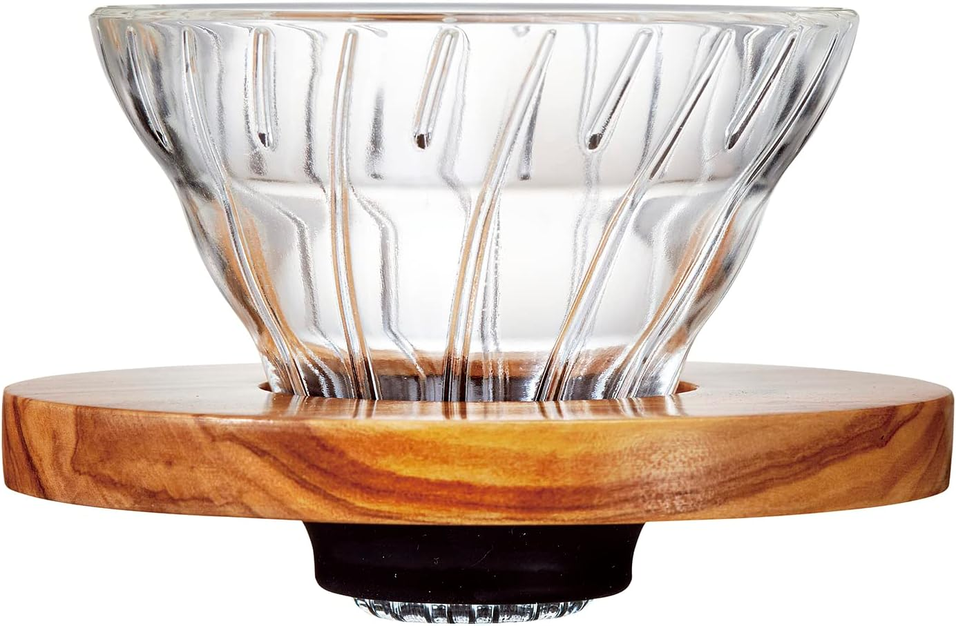 HARIO VDGR-02-B V60 Heat-Resistant Glass Transmission Dripper 02, for 1-4 Cups, Black, Made in Japan