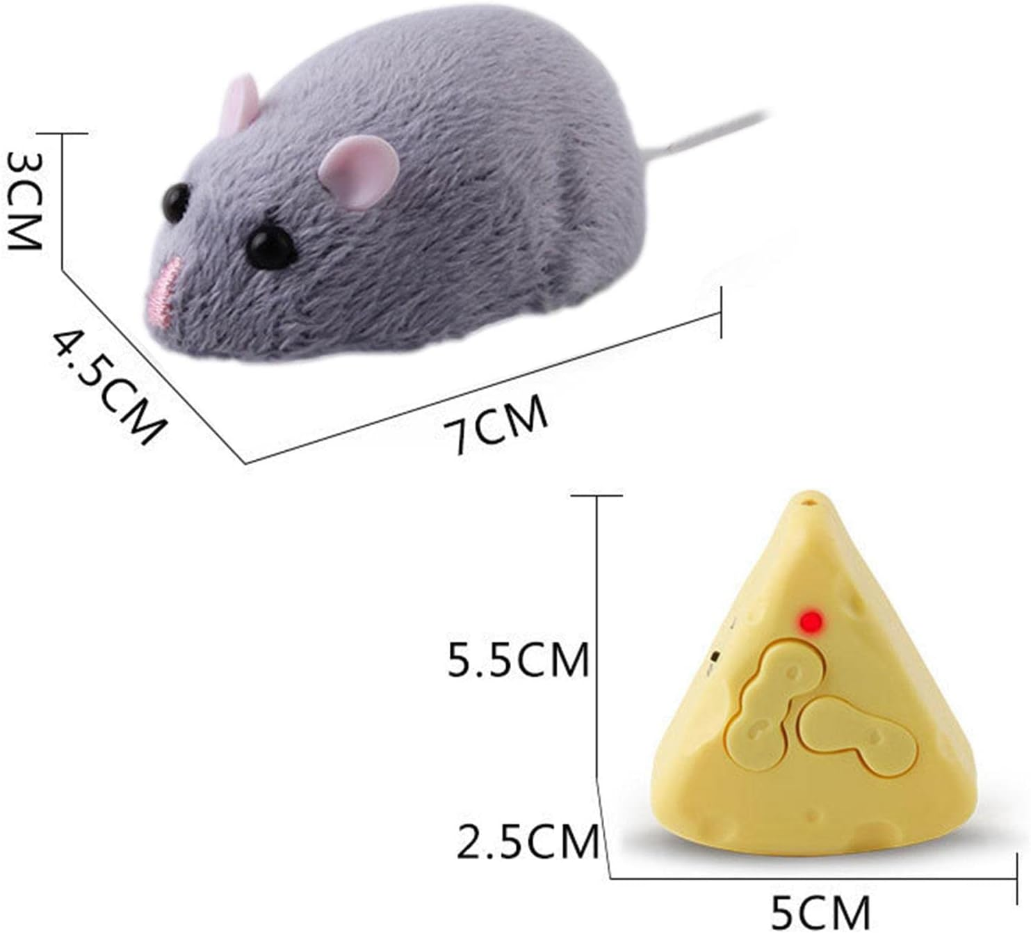 Electronic Moving Mouse, Realistic Interactive Cat Toy Robot Moving Mice with Squeaking Sound, Built-In Battery for Cats (Color : A) image number 4