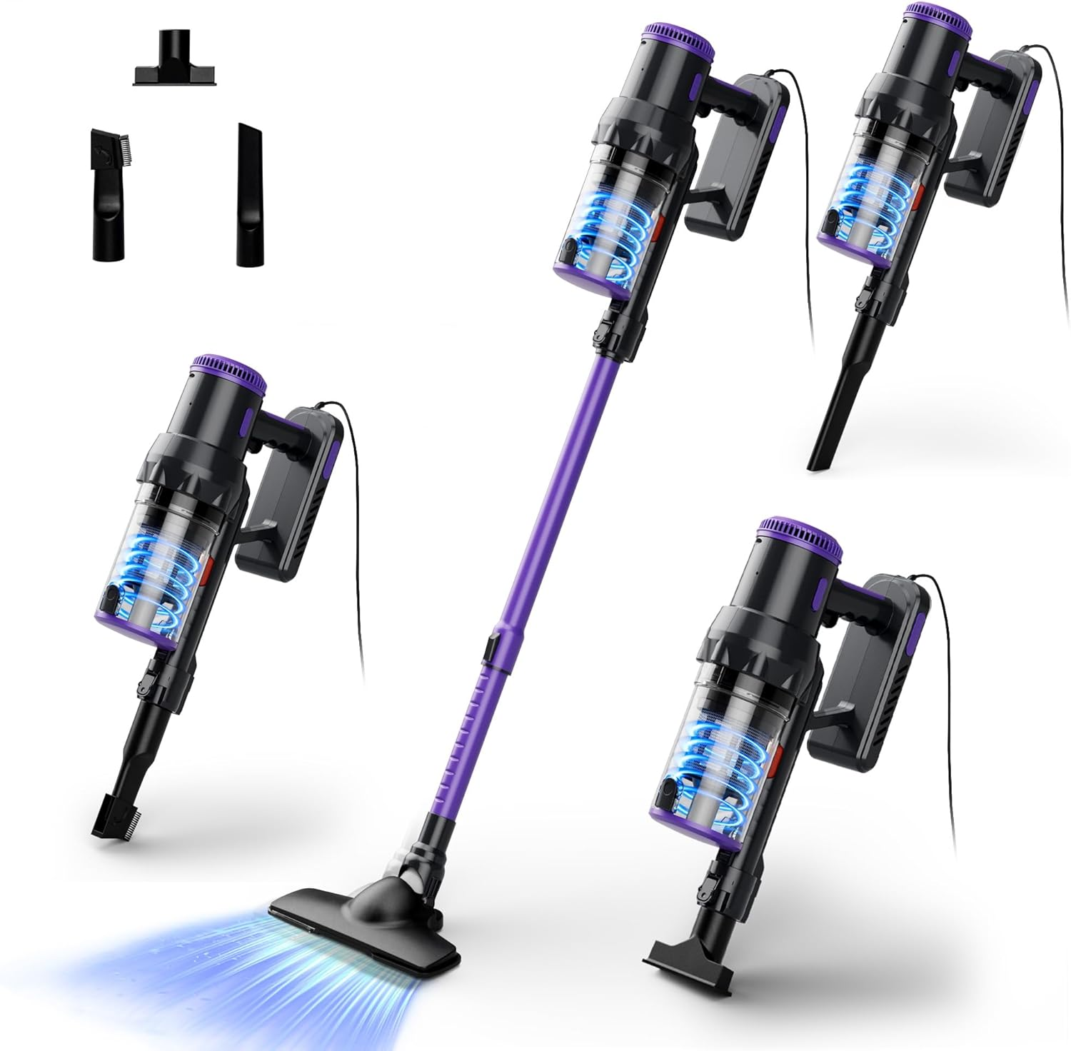 ADVWIN Powerful Corded Vacuum Cleaner &ndash; 20Kpa Suction, 4-In-1 Lightweight Stick Vacuum with Wall Mount, Extendable Upright Vacuums, 0.9L Dust Cup, 5M Cord, for Hard Floors, Corners & Pet Hair