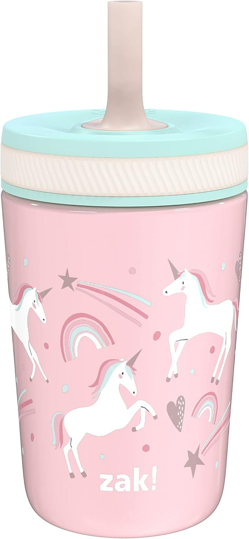 Zak Designs Kelso Toddler Cups for Travel or at Home, 12Oz Vacuum Insulated Stainless Steel Sippy Cup with Leak-Proof Design Is Perfect for Kids (Fanciful Unicorn) - Fanciful Unicorn image number 4