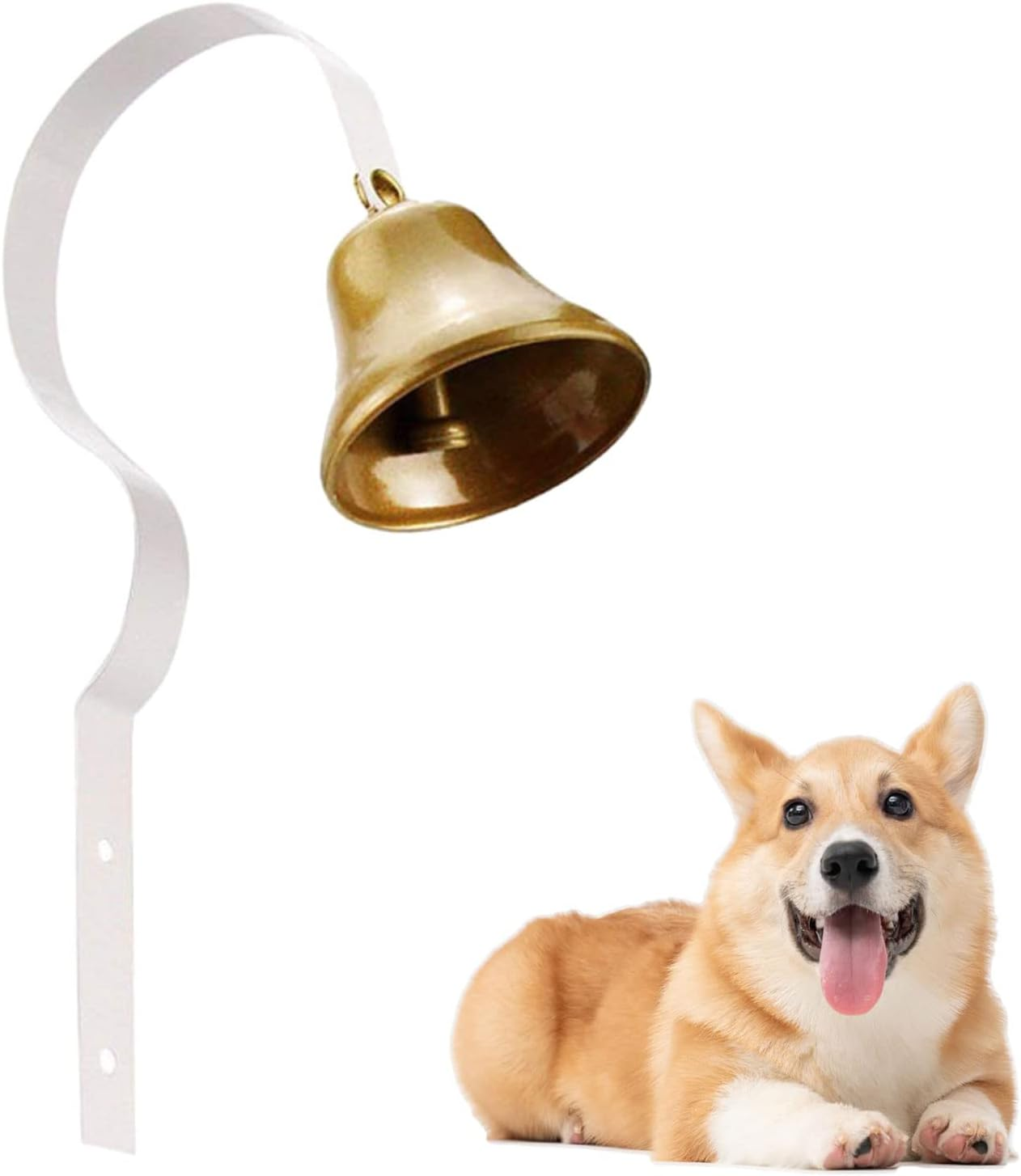Goldtiger Dog Doorbell,Fixed Metal Dog Doorbell,Dog Bell for Door Potty Training,Bell for Dogs to Ring to Go Outside,Manual Assemble Wall Mounted Dog Door Bell (White) image number 2