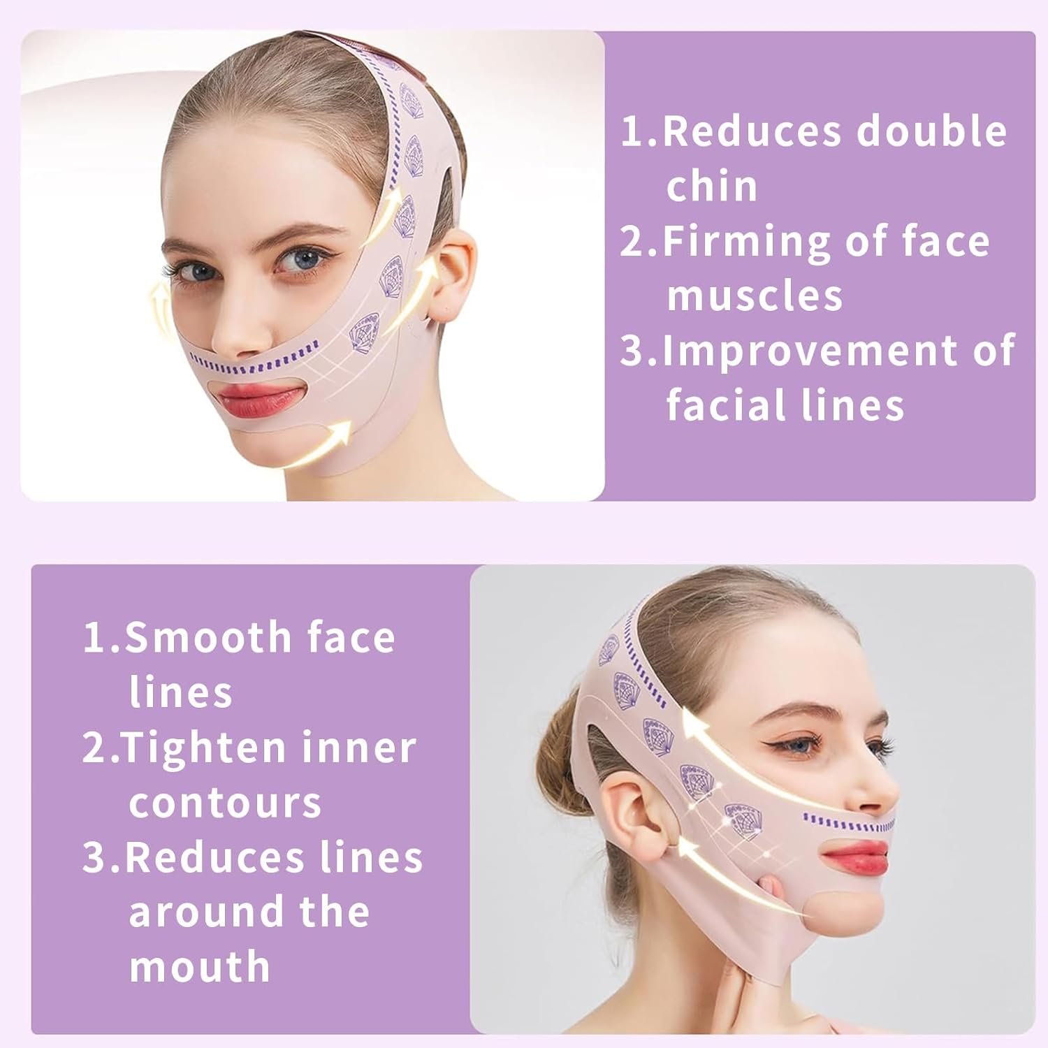 Face Bands,V Line Lifting Mask,Face Contouring Sleeping Anti-Wrinkle Band image number 2