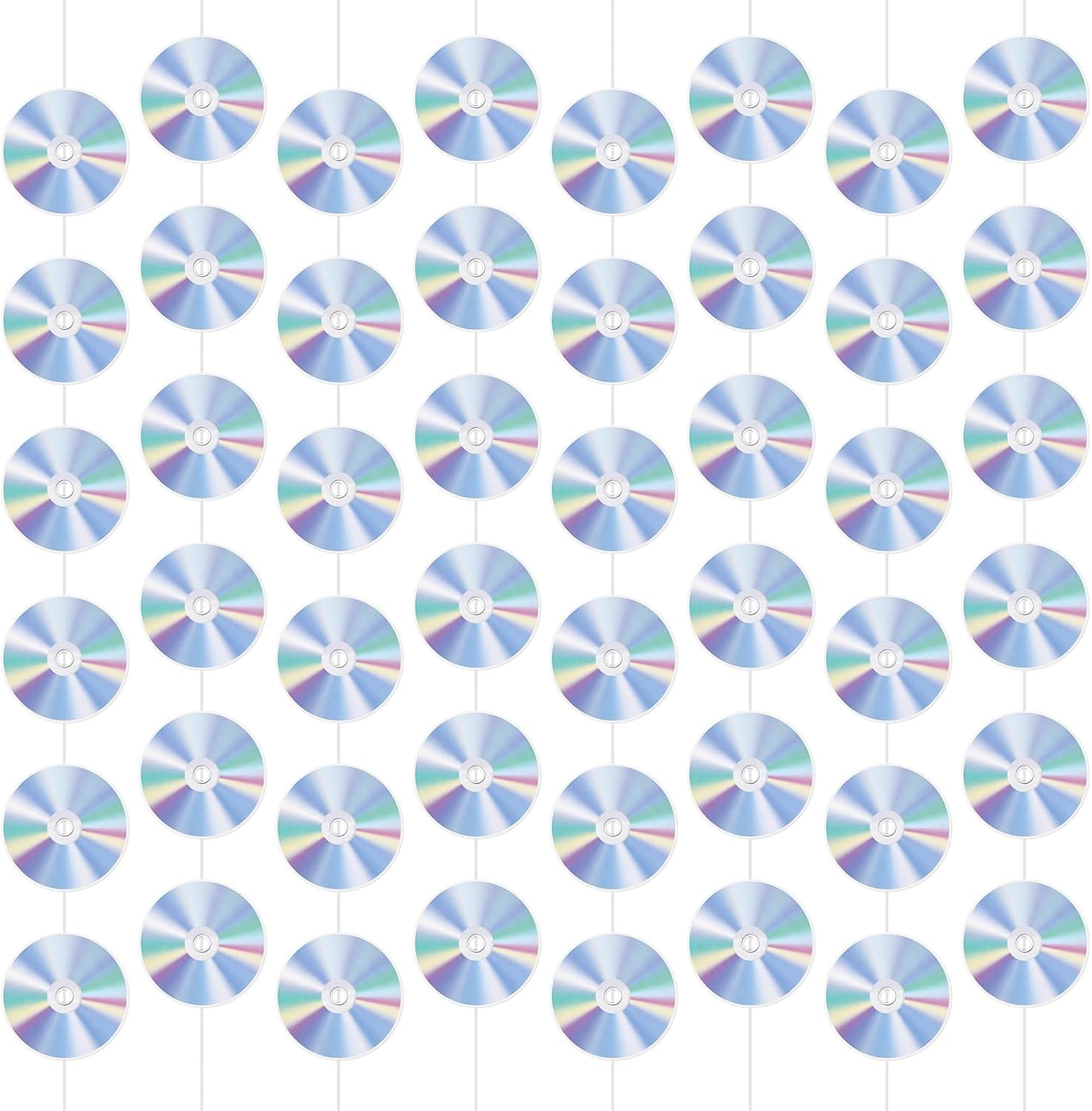 8Pcs 90'S Party Decorations, Retro CD Cutout Hanging Banner 2000S Music Themed Party Decoration Vintage Garlands for Y2K Disco Decades Party Birthday Party Supplies image number 2