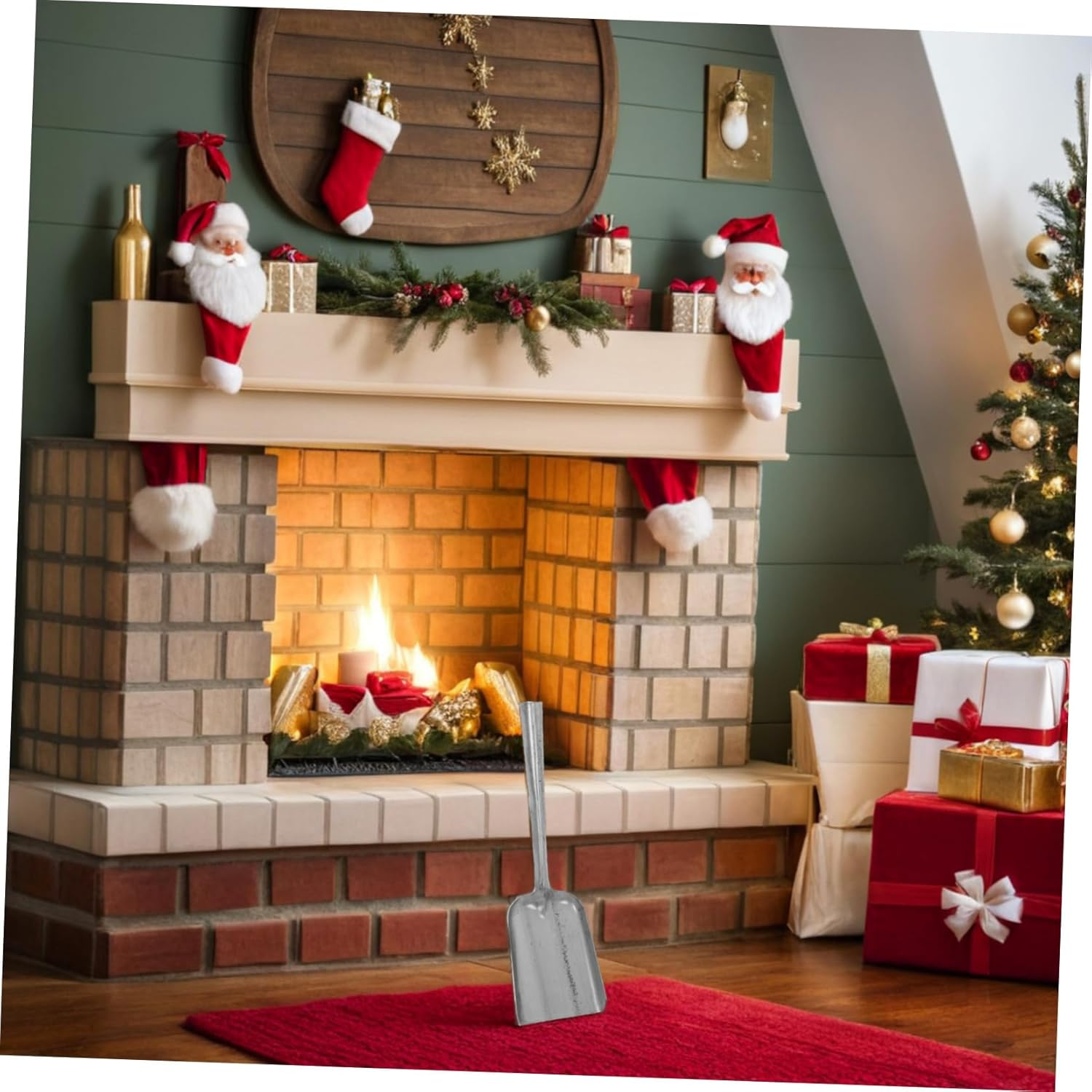 COHEALI Heavy-Duty Thickened Iron Long Charcoal Scoop Shovel for Fireplace Ash Removal BBQ Grill Cleaning Gardening Tool Heat-Resistant Mini Dustpan for Wood Stove and Outdoor Use image number 1