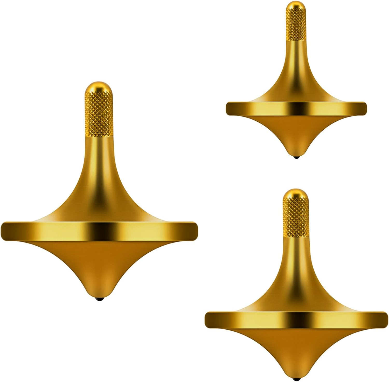 Stainless Steel Spinning Top, Premium Exquisite Perfect Balance Well Made Metal Desk EDC Little Fidget Toy, Spin Long Time over 5 Minutes, Great Value (Black, Medium Diameter 29Mm)